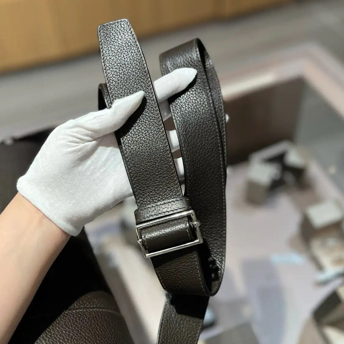 Hermes Hermes Aifred 35 stone Graphite Clemence cowhide leather handbag silver hardware Size ONE SIZE - 6 Thumbnail