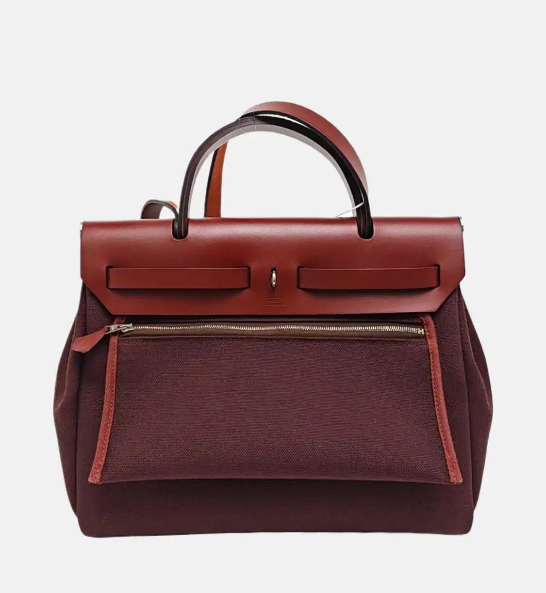 Hermes Hermes Herbag 31 Hermes red canvas shoulder bag handbag silver hardware Y sub-po Size ONE SIZE - 5 Thumbnail
