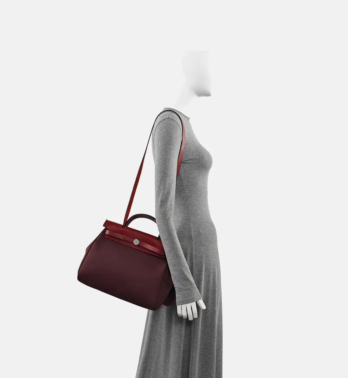 Hermes Hermes Herbag 31 Hermes red canvas shoulder bag handbag silver hardware Y sub-po Size ONE SIZE - 2 Thumbnail
