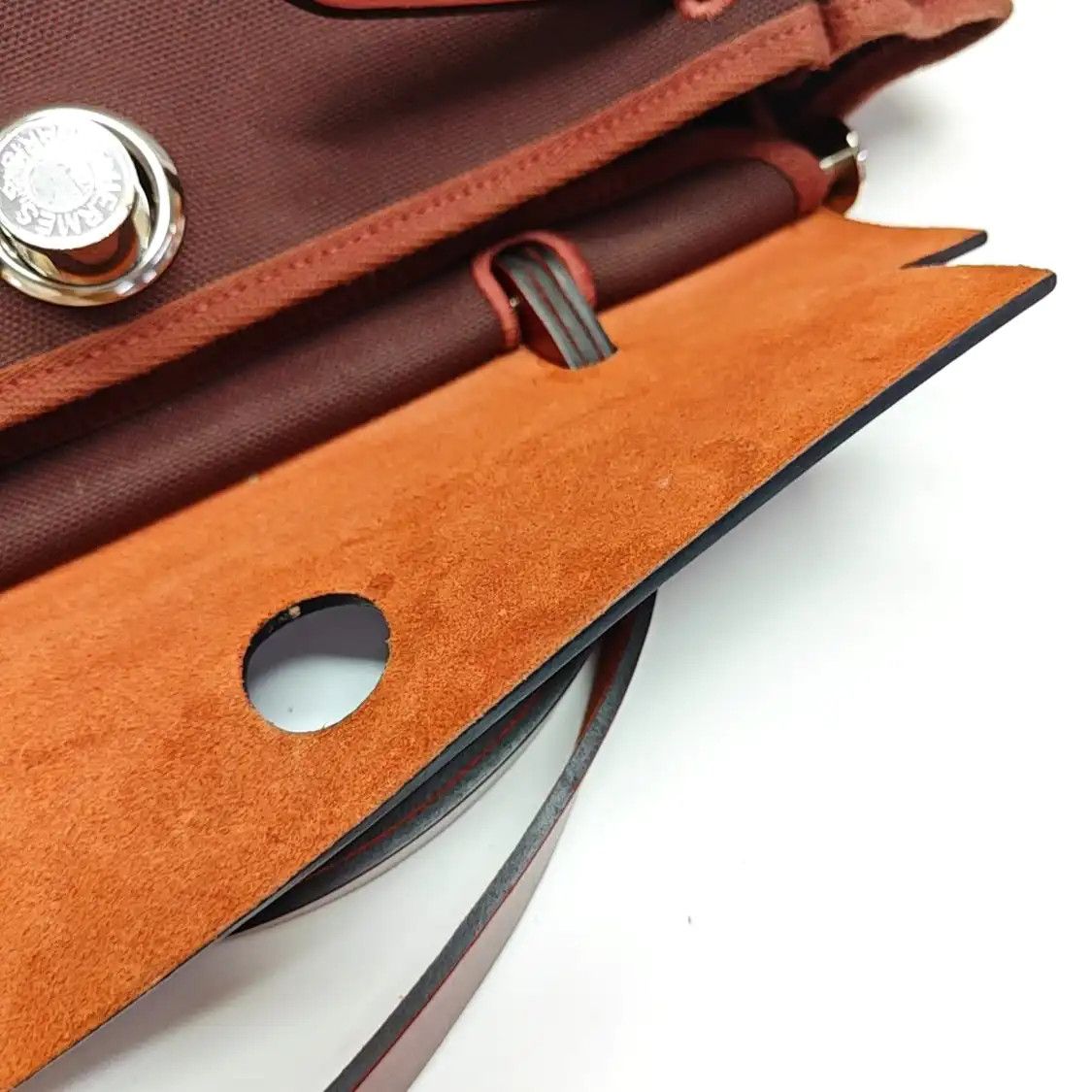 Hermes Hermes Herbag 31 Hermes red canvas shoulder bag handbag silver hardware Y sub-po Size ONE SIZE - 10 Thumbnail