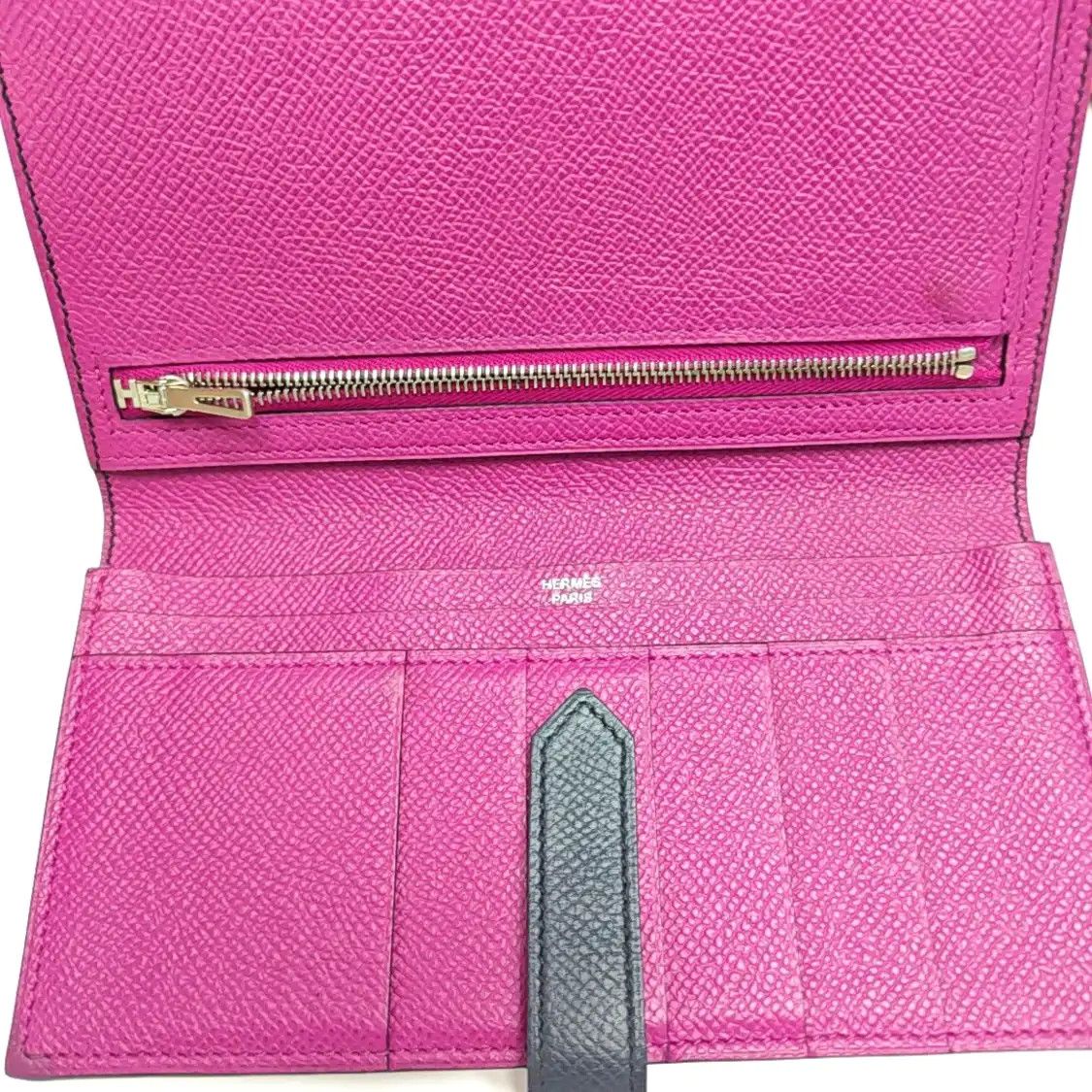 Hermes Hermes Bearn black Epsom cowhide leather wallet silver hardware C Size ONE SIZE - 7 Thumbnail