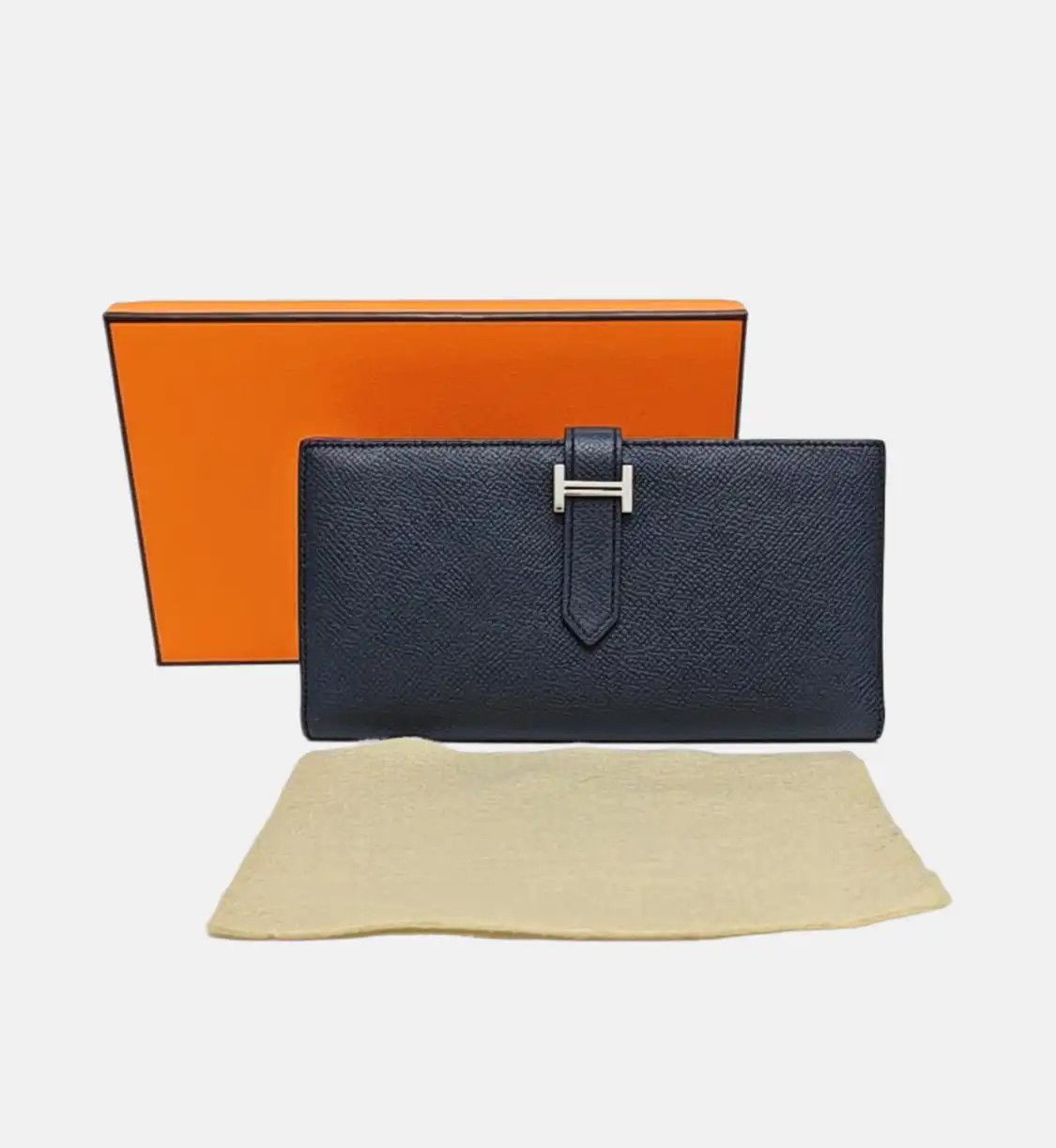 Hermes Hermes Bearn black Epsom cowhide leather wallet silver hardware C Size ONE SIZE - 8 Thumbnail