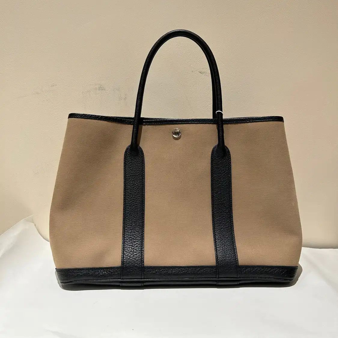 Hermes Hermes Garden Party 36 khaki canvas Garden Party handbag silver hardware Size ONE SIZE - 3 Thumbnail