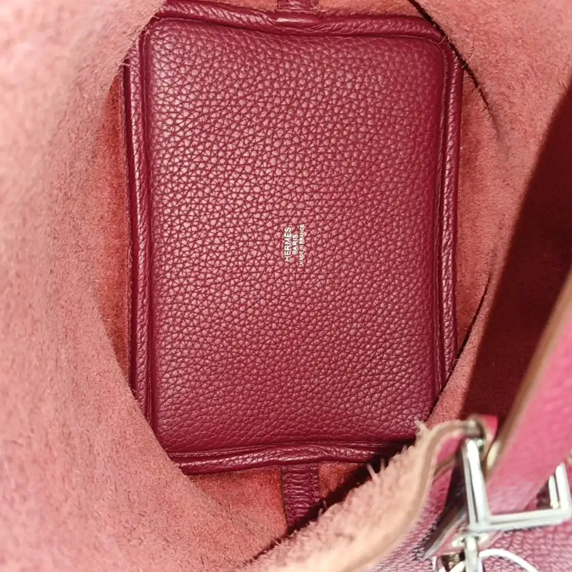 Hermes Hermes Picotin Lock 18 Rouge Casaque Clemence cowhide leather picotin handbag si Size ONE SIZE - 7 Thumbnail