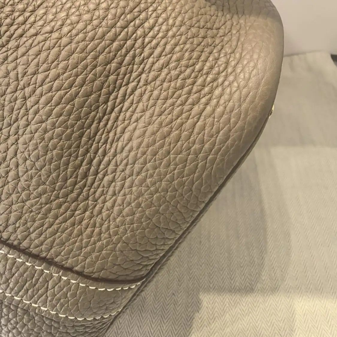 Hermes Hermes Picotin 26 Etoupe Clemence cowhide leather picotin handbag gold hardware Size ONE SIZE - 11 Thumbnail