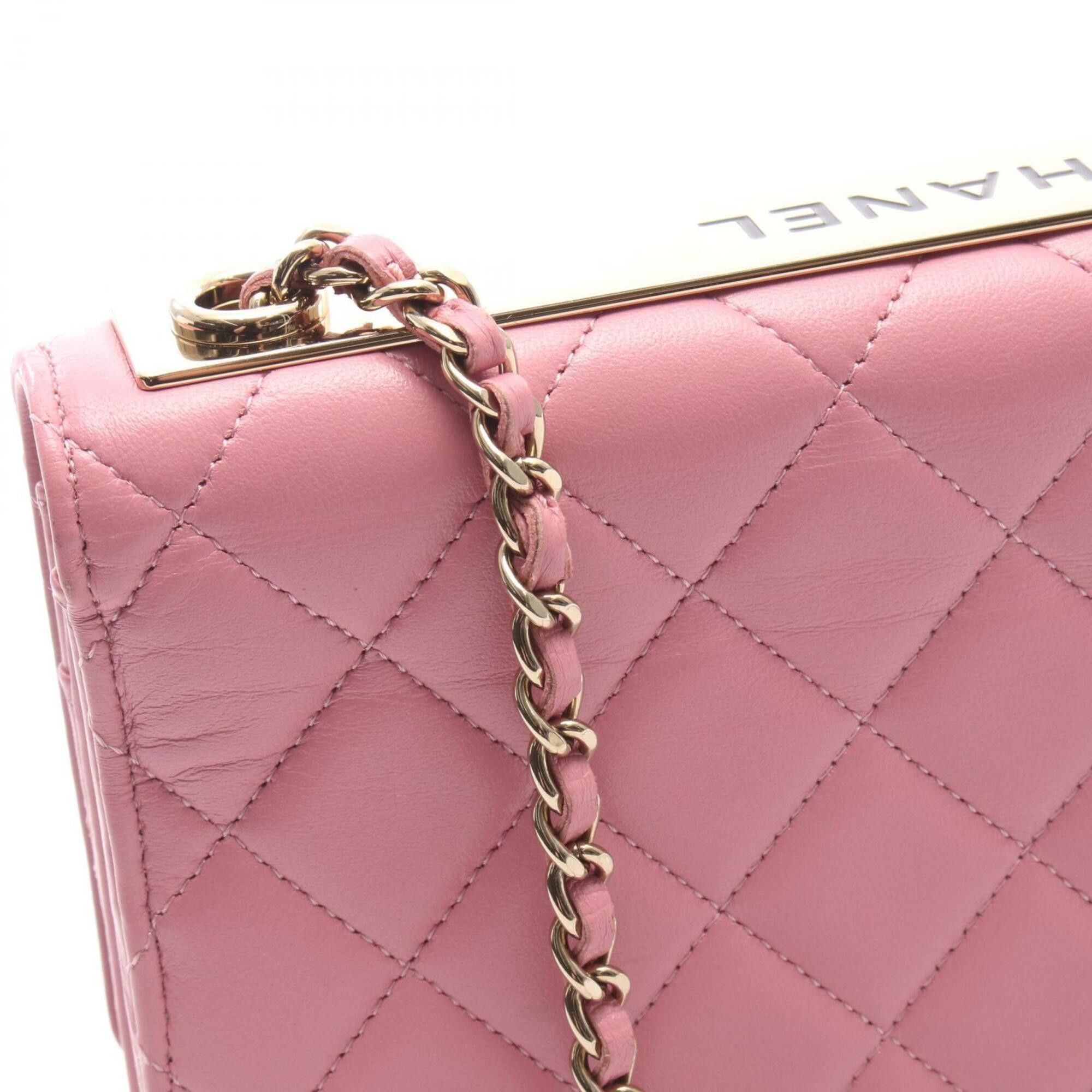 Chanel Chanel Trendy CC Matelassé Shoulder Bag/Handbag, Lambskin Leather, Women's, Pink (A80982) Size ONE SIZE - 10 Thumbnail