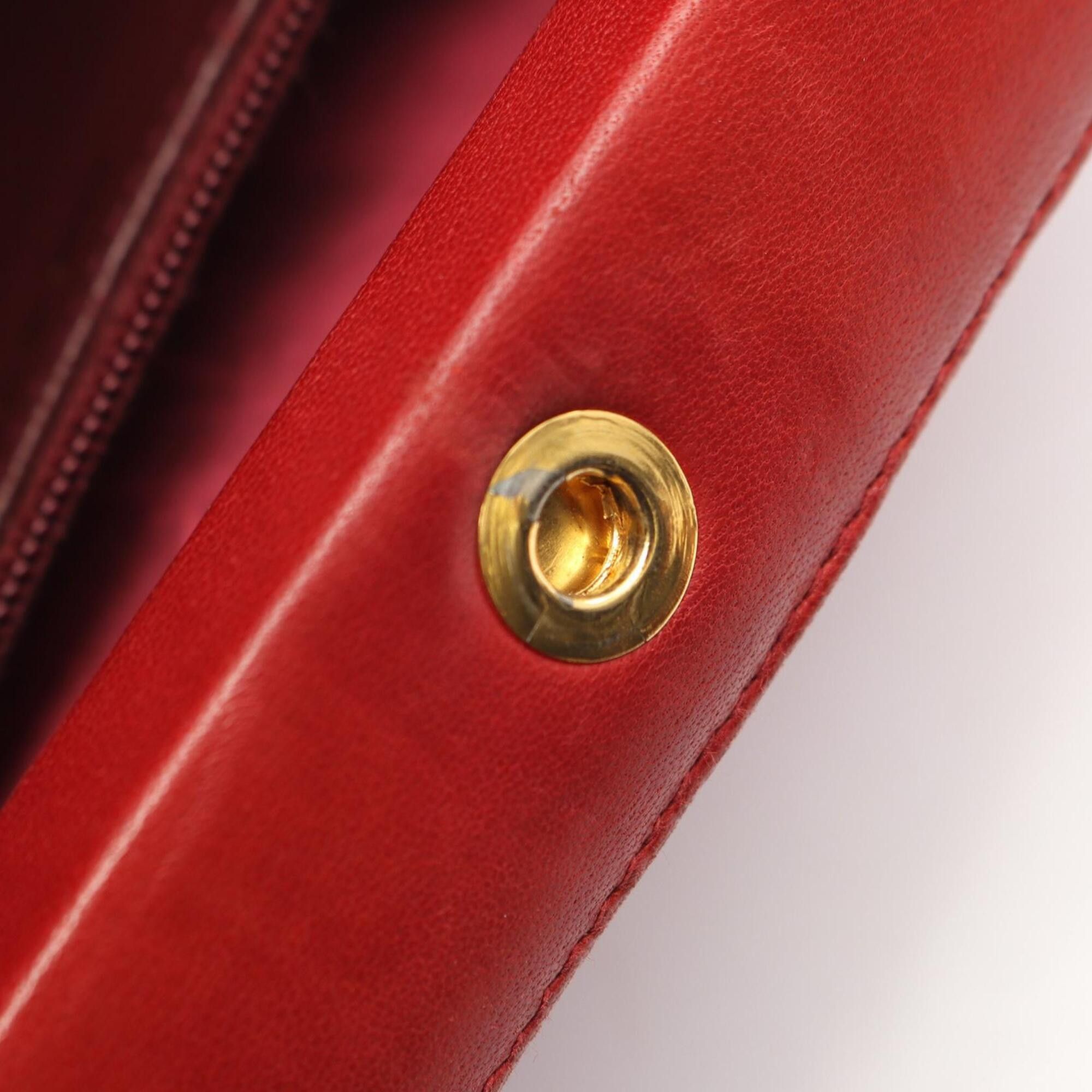Chanel Chanel Matelassé 2-Way Handbag, Lambskin Leather, Women's, Red Size ONE SIZE - 13 Thumbnail