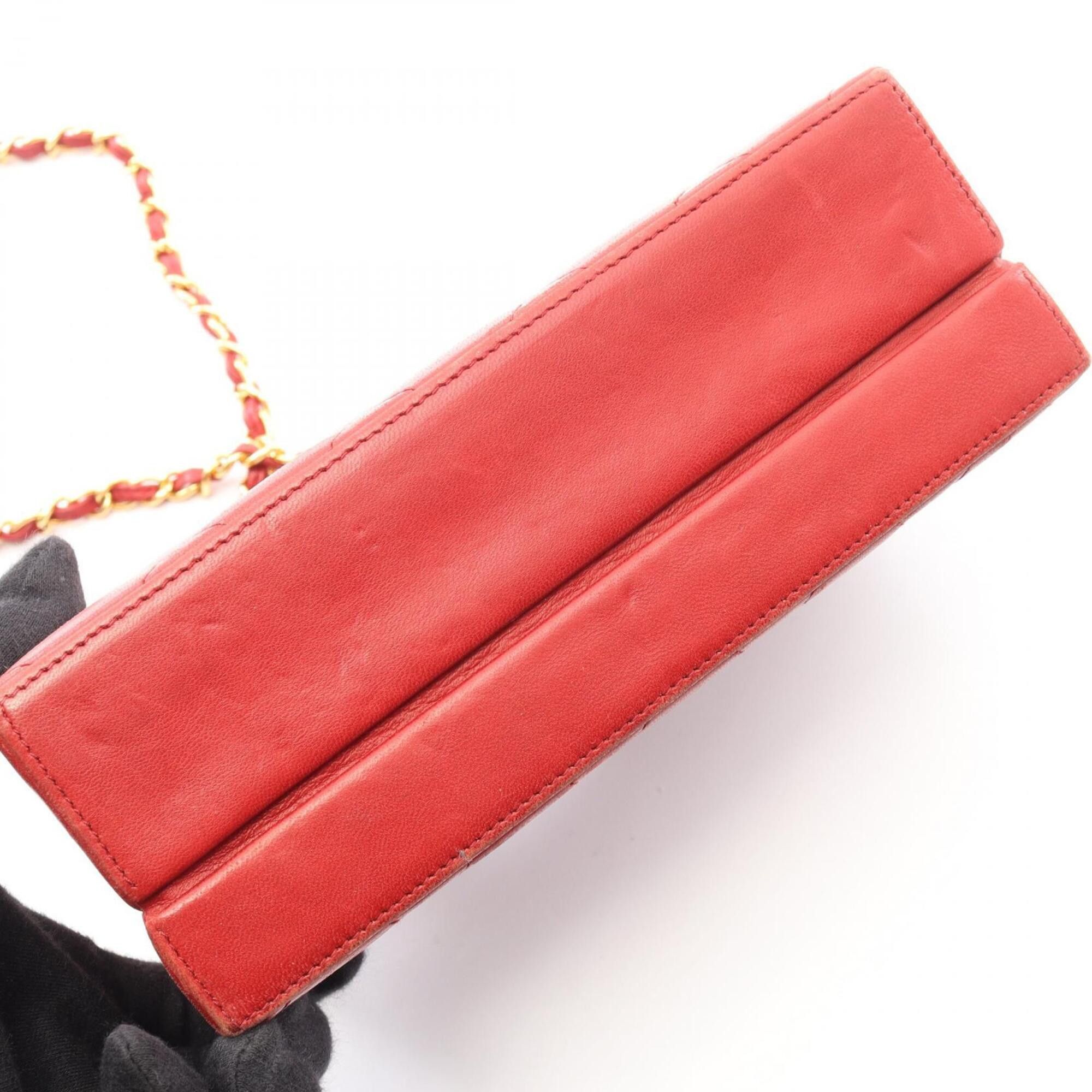 Chanel Chanel Matelassé 2-Way Handbag, Lambskin Leather, Women's, Red Size ONE SIZE - 9 Thumbnail