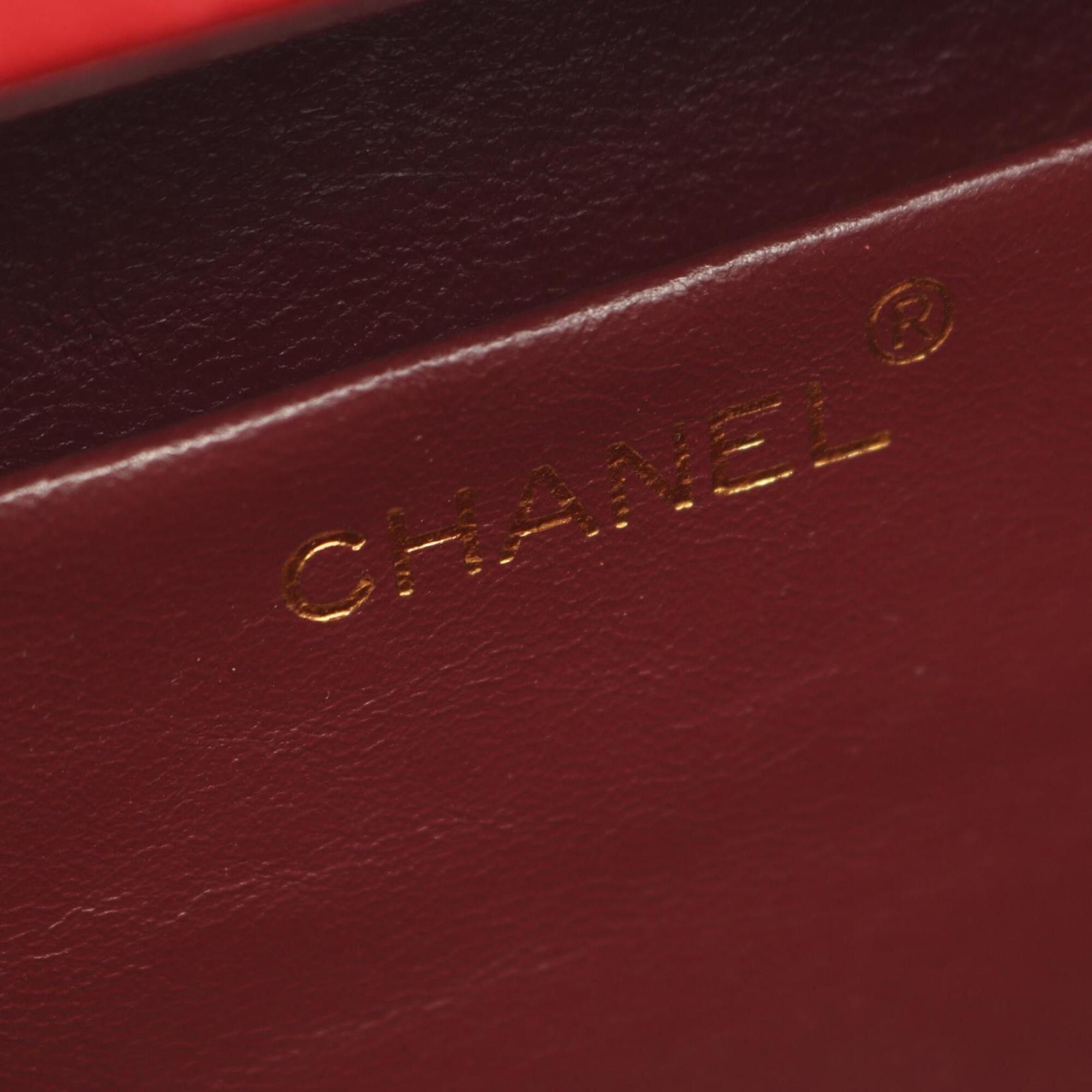 Chanel Chanel Matelassé 2-Way Handbag, Lambskin Leather, Women's, Red Size ONE SIZE - 4 Thumbnail