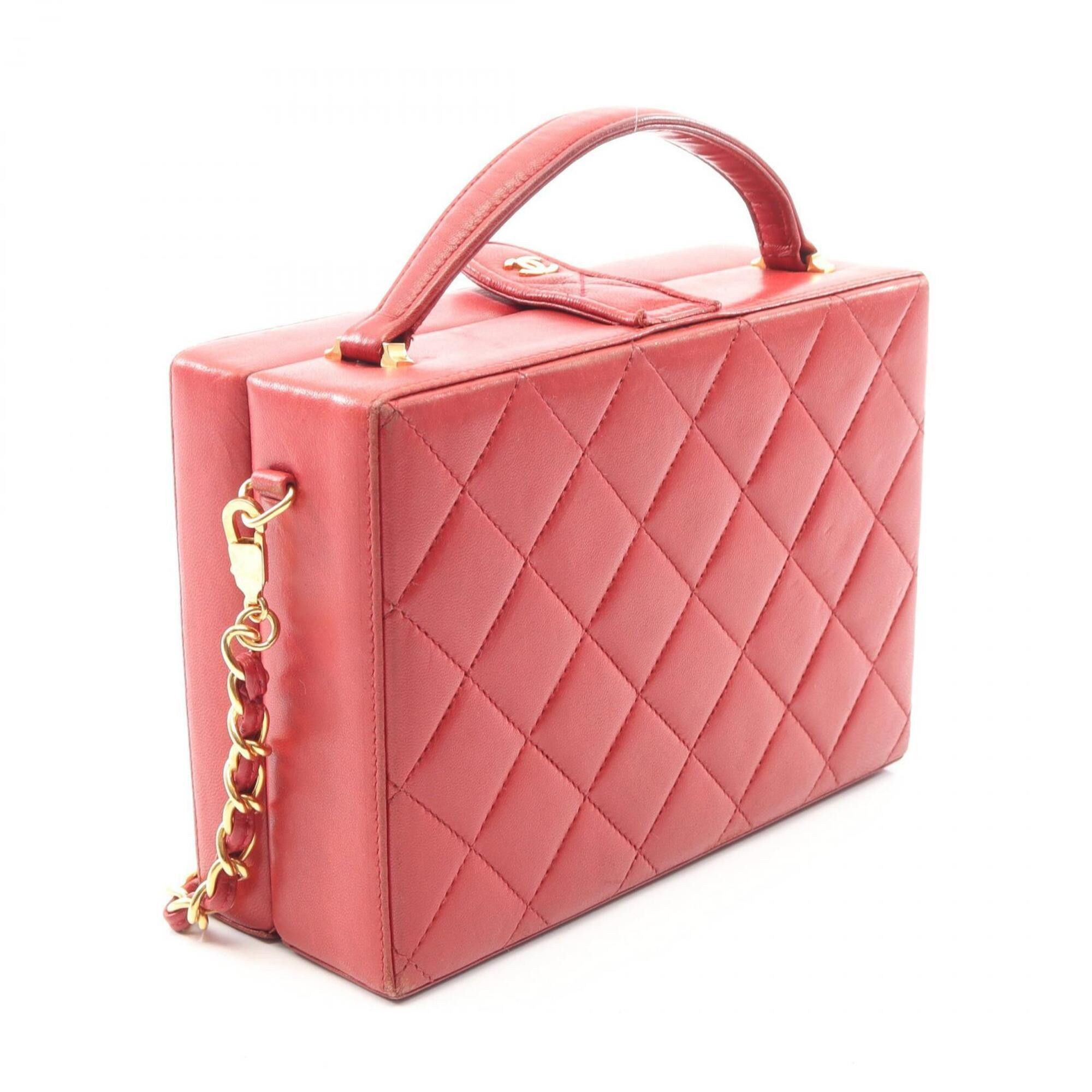 Chanel Chanel Matelassé 2-Way Handbag, Lambskin Leather, Women's, Red Size ONE SIZE - 2 Thumbnail