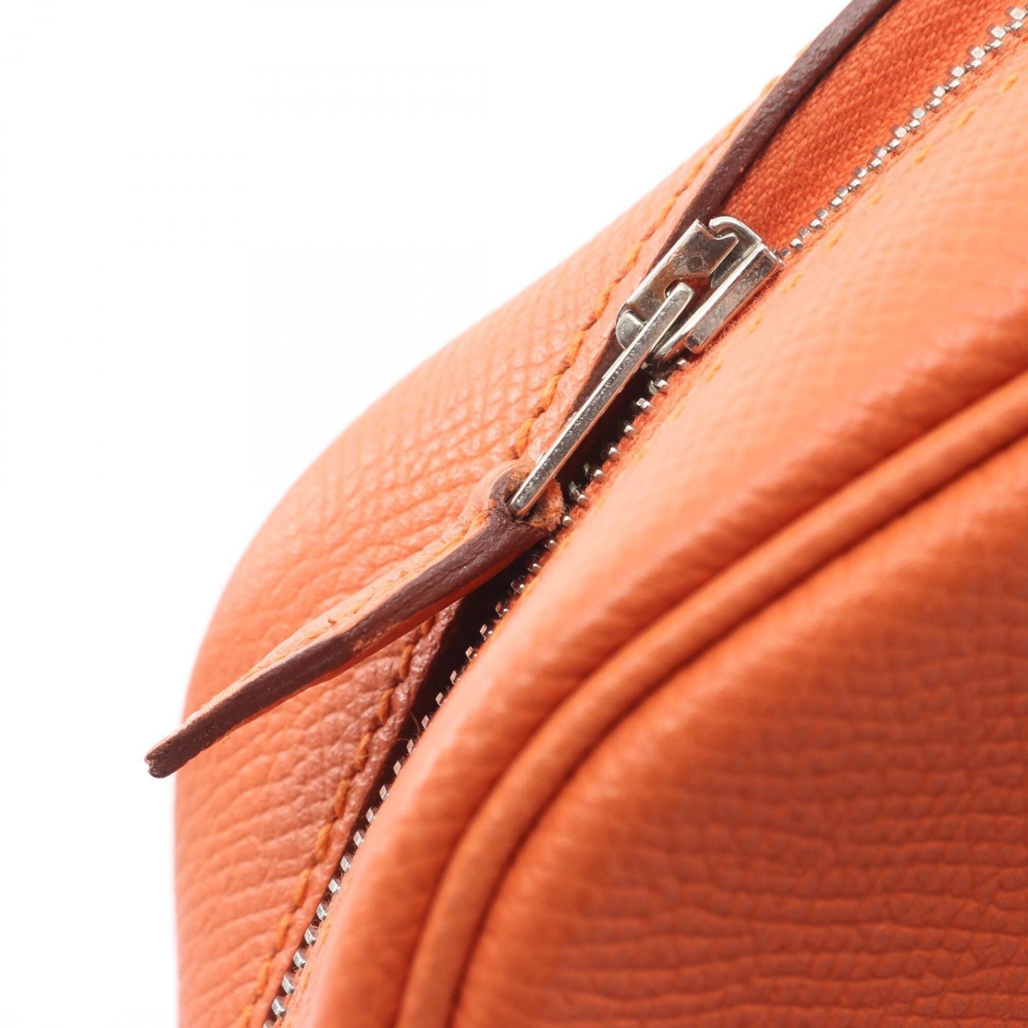 Hermes Hermes Plume Elan 28 Handbag, Leather, Calfskin (Cowhide), Veau Epsom, Women's, Orange Size ONE SIZE - 11 Thumbnail