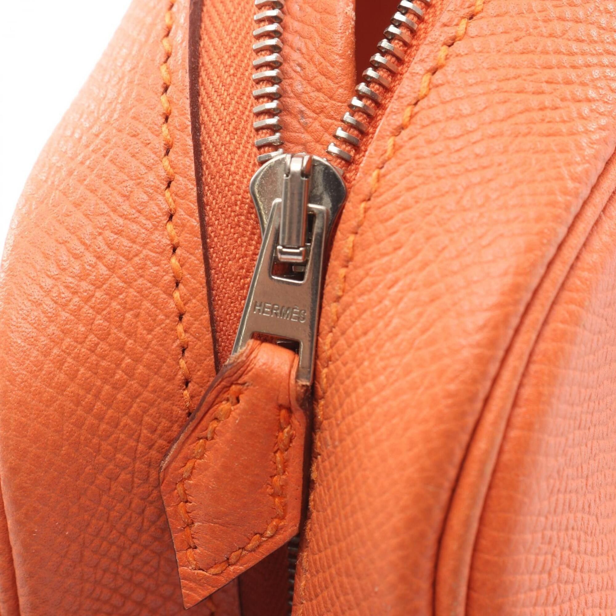 Hermes Hermes Plume Elan 28 Handbag, Leather, Calfskin (Cowhide), Veau Epsom, Women's, Orange Size ONE SIZE - 10 Thumbnail