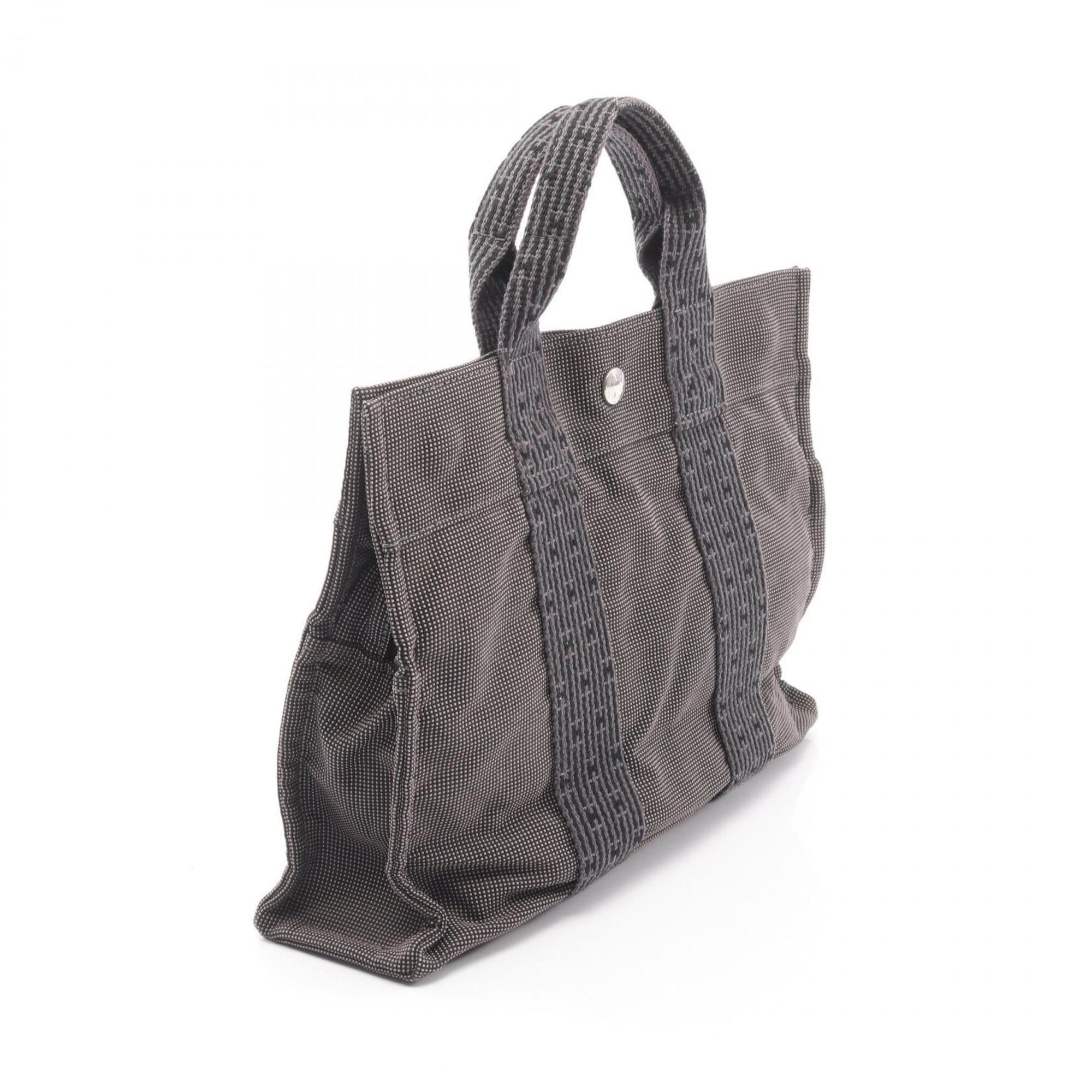 Hermes Hermes Herline PM Tote Bag Handbag Nylon Canvas Women's Gray Size ONE SIZE - 2 Thumbnail
