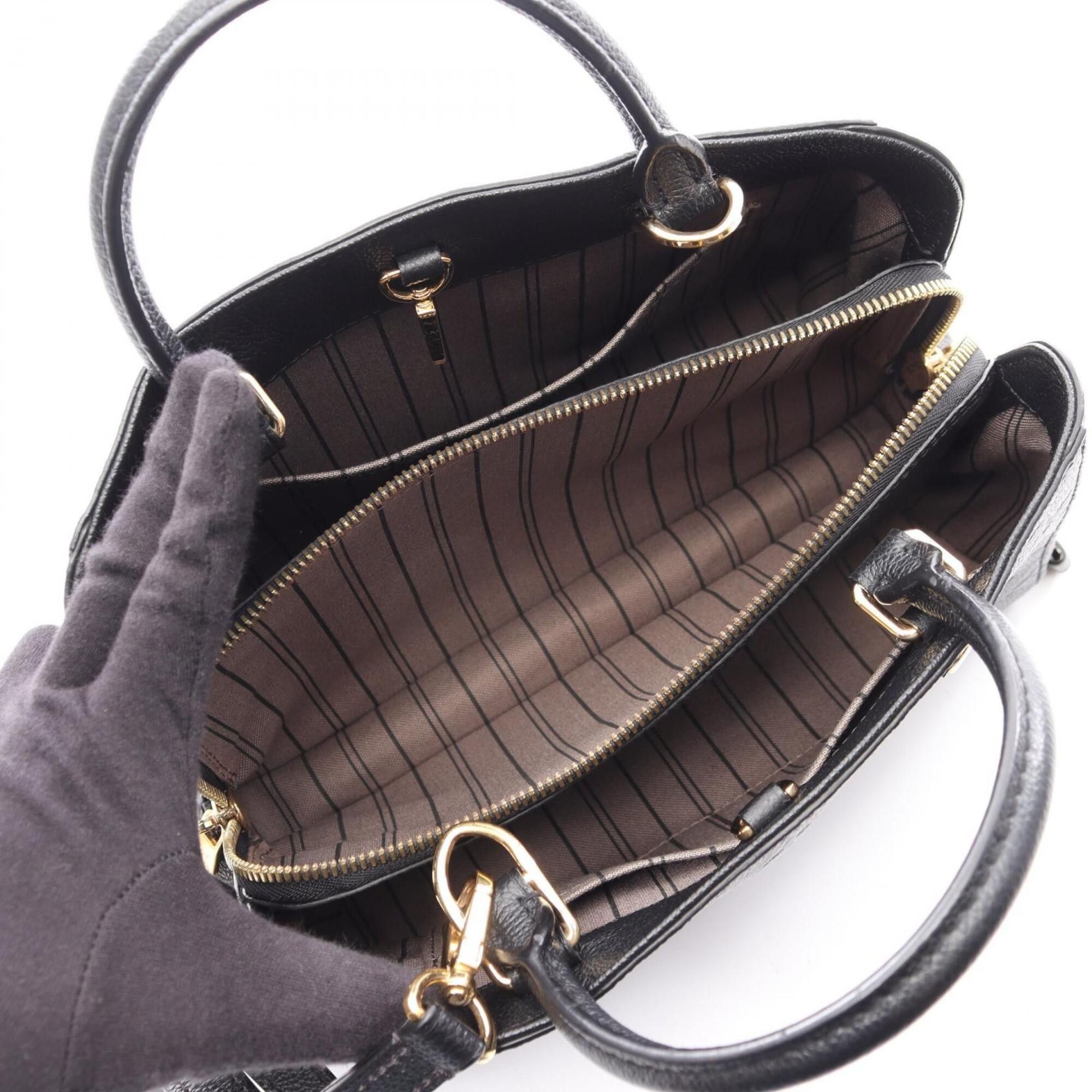 Louis Vuitton Louis Vuitton Montaigne BB 2-Way Handbag, Leather, Monogram Empreinte, Women's, Black, M41053 Size ONE SIZE - 3 Thumbnail