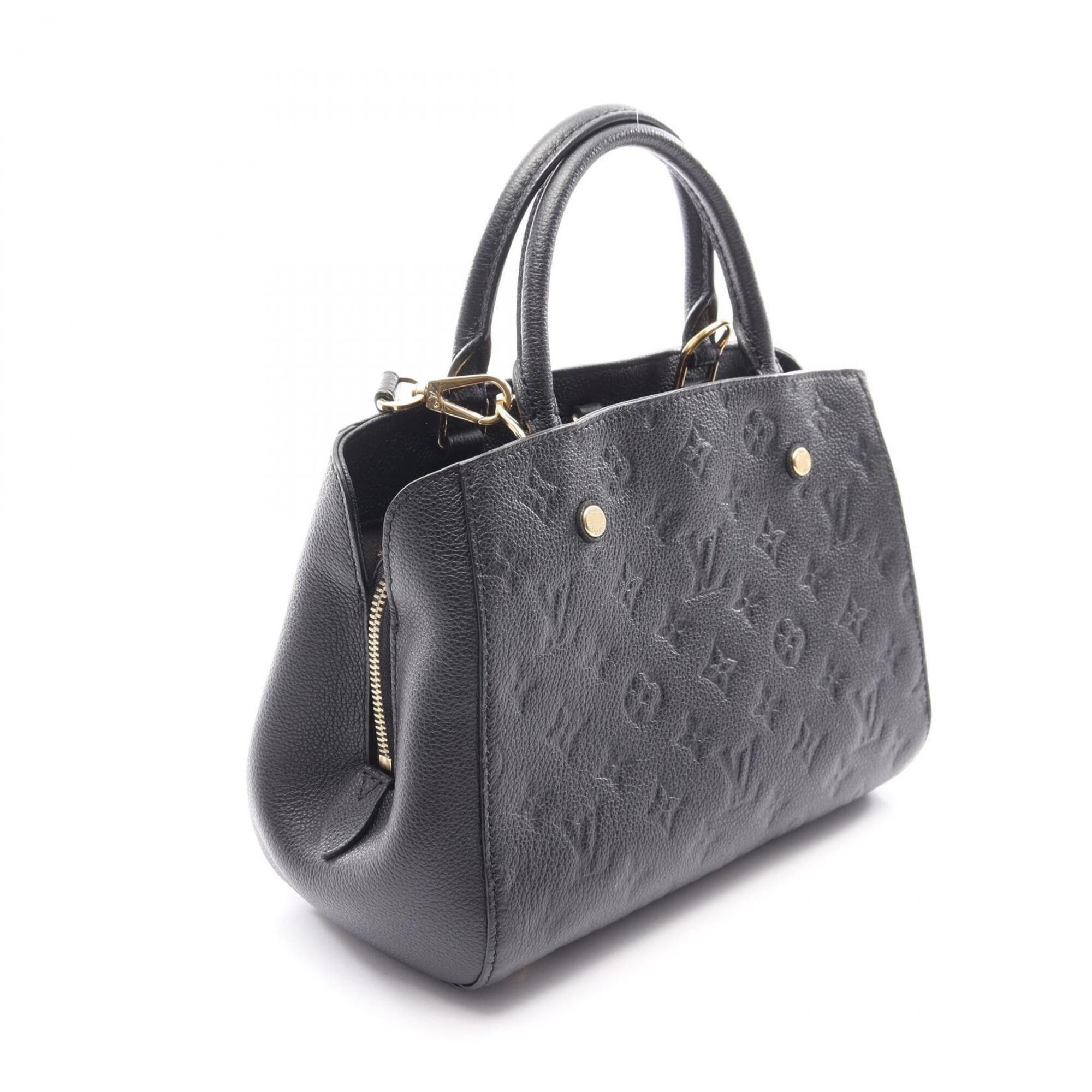 Louis Vuitton Louis Vuitton Montaigne BB 2-Way Handbag, Leather, Monogram Empreinte, Women's, Black, M41053 Size ONE SIZE - 2 Thumbnail