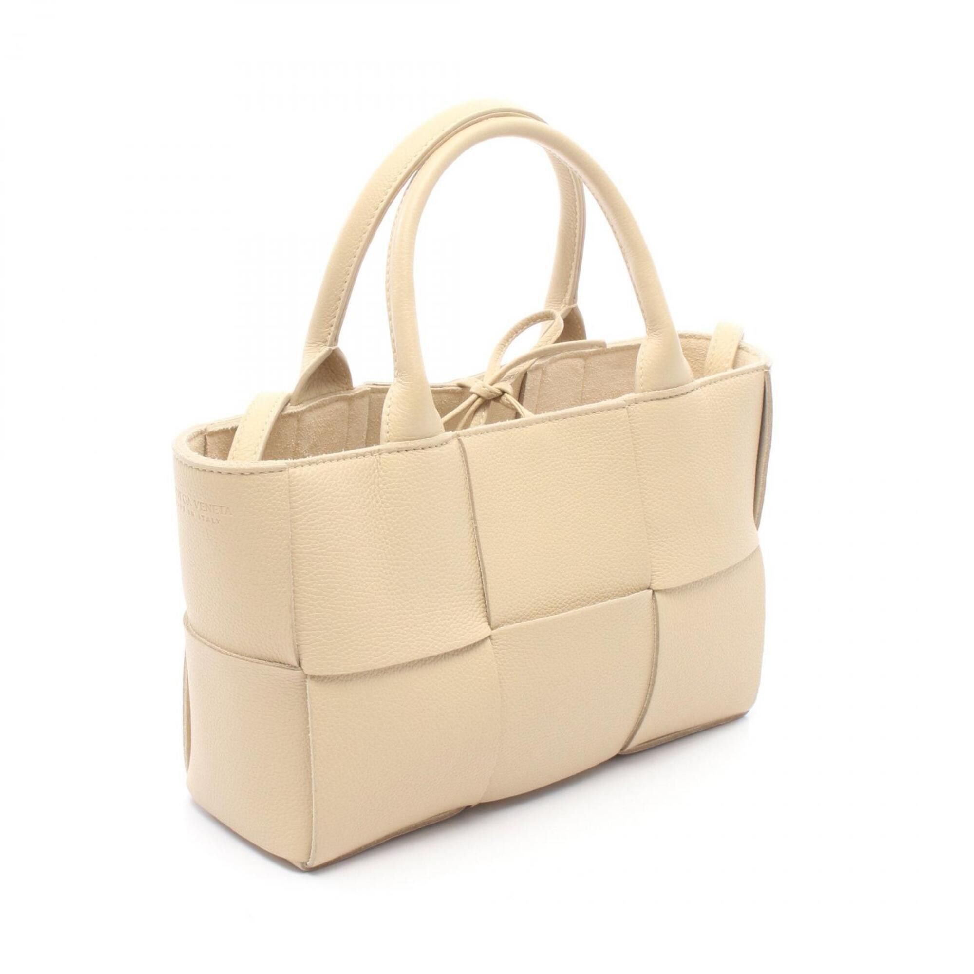 Bottega Veneta Bottega Veneta Mini Arco 2-Way Tote Bag/Handbag, Leather, Women's, Beige Size ONE SIZE - 2 Thumbnail