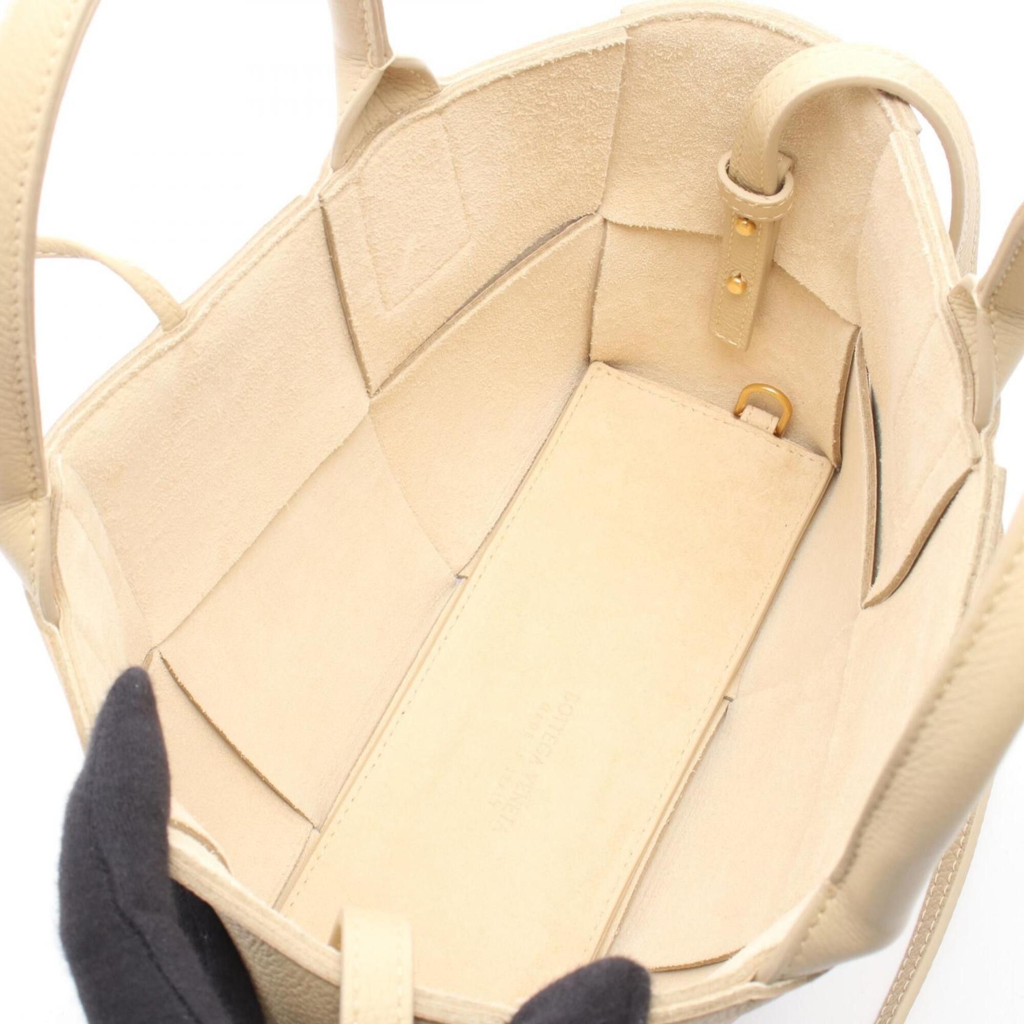 Bottega Veneta Bottega Veneta Mini Arco 2-Way Tote Bag/Handbag, Leather, Women's, Beige Size ONE SIZE - 3 Thumbnail