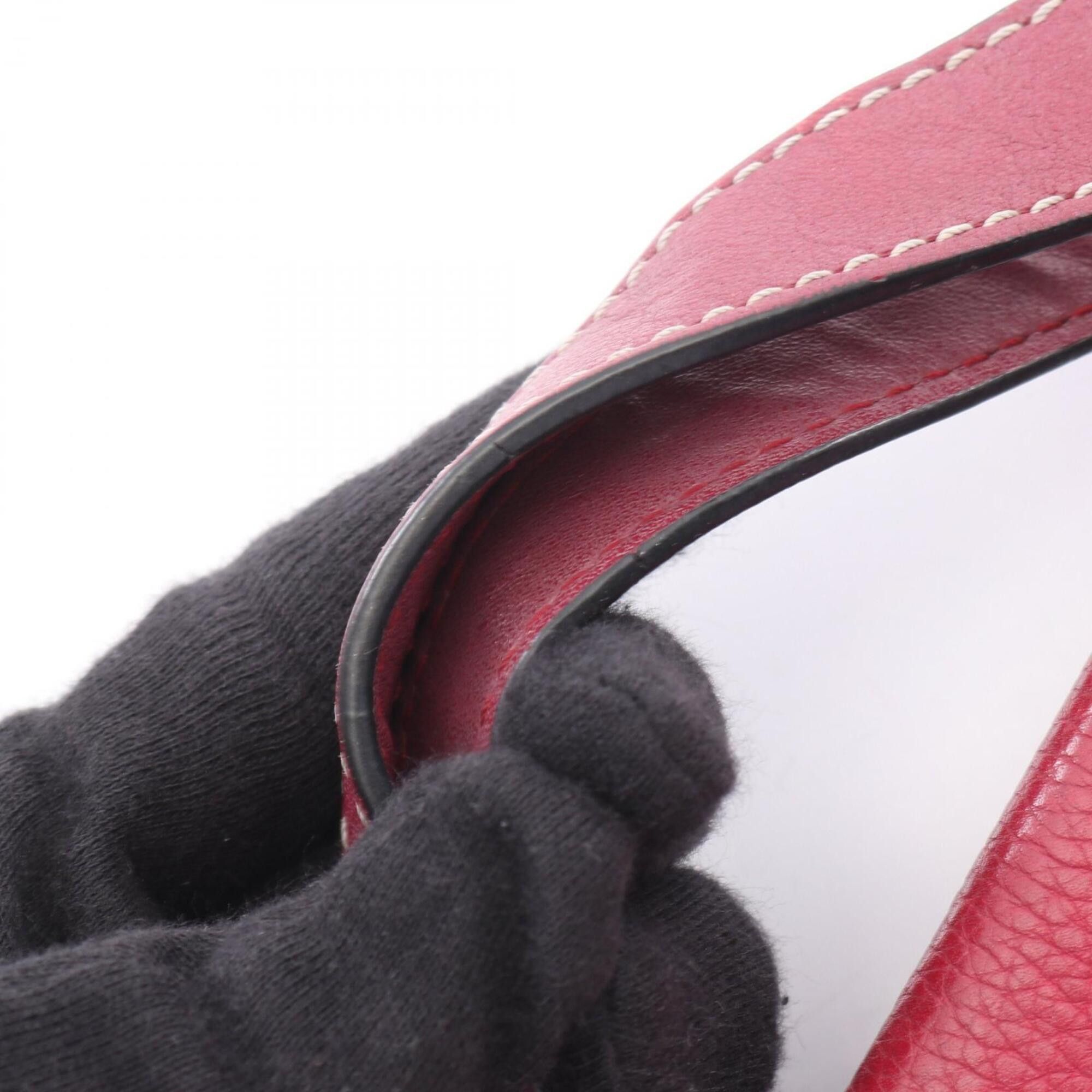 Loewe Loewe Missy Small 2-Way Handbag, Leather, Women's, Bordeaux (Burgundy) Size ONE SIZE - 5 Thumbnail