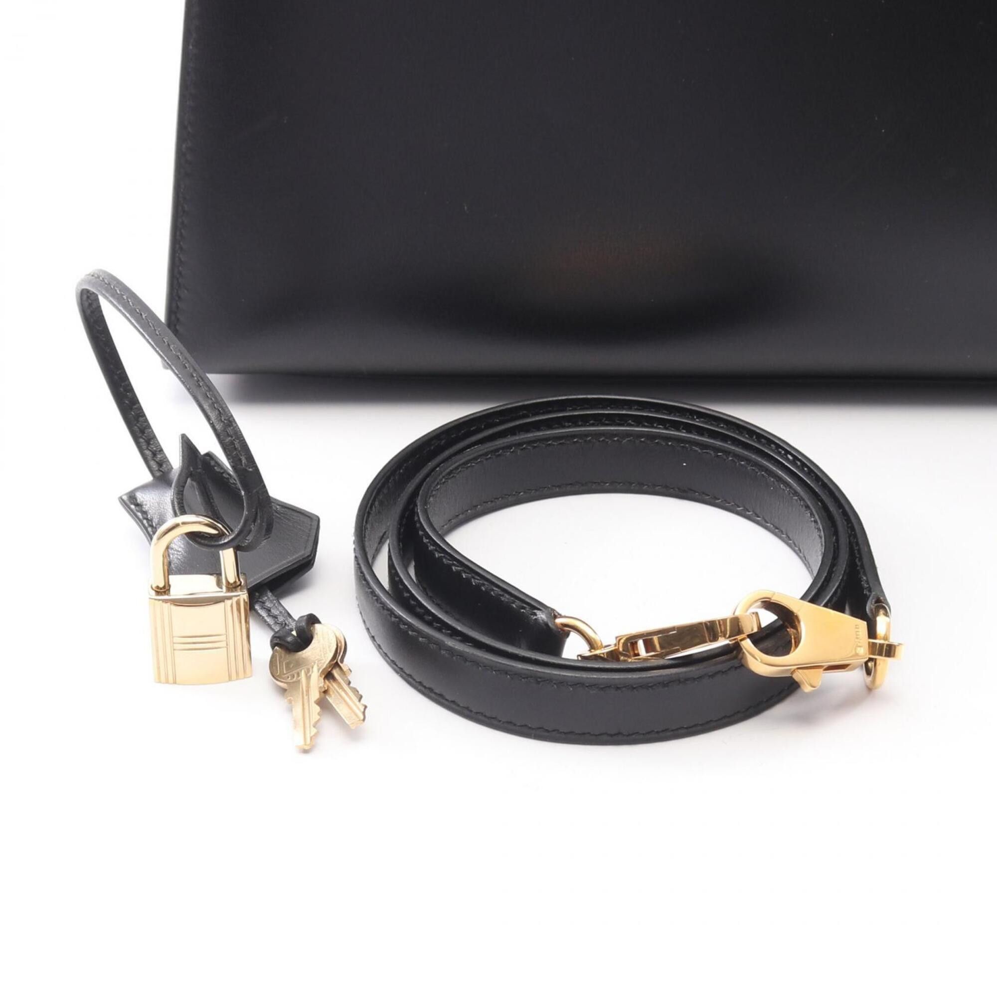 Hermes Hermes Kelly 32, 2-way handbag, calfskin (box calf leather), black. Size ONE SIZE - 6 Thumbnail