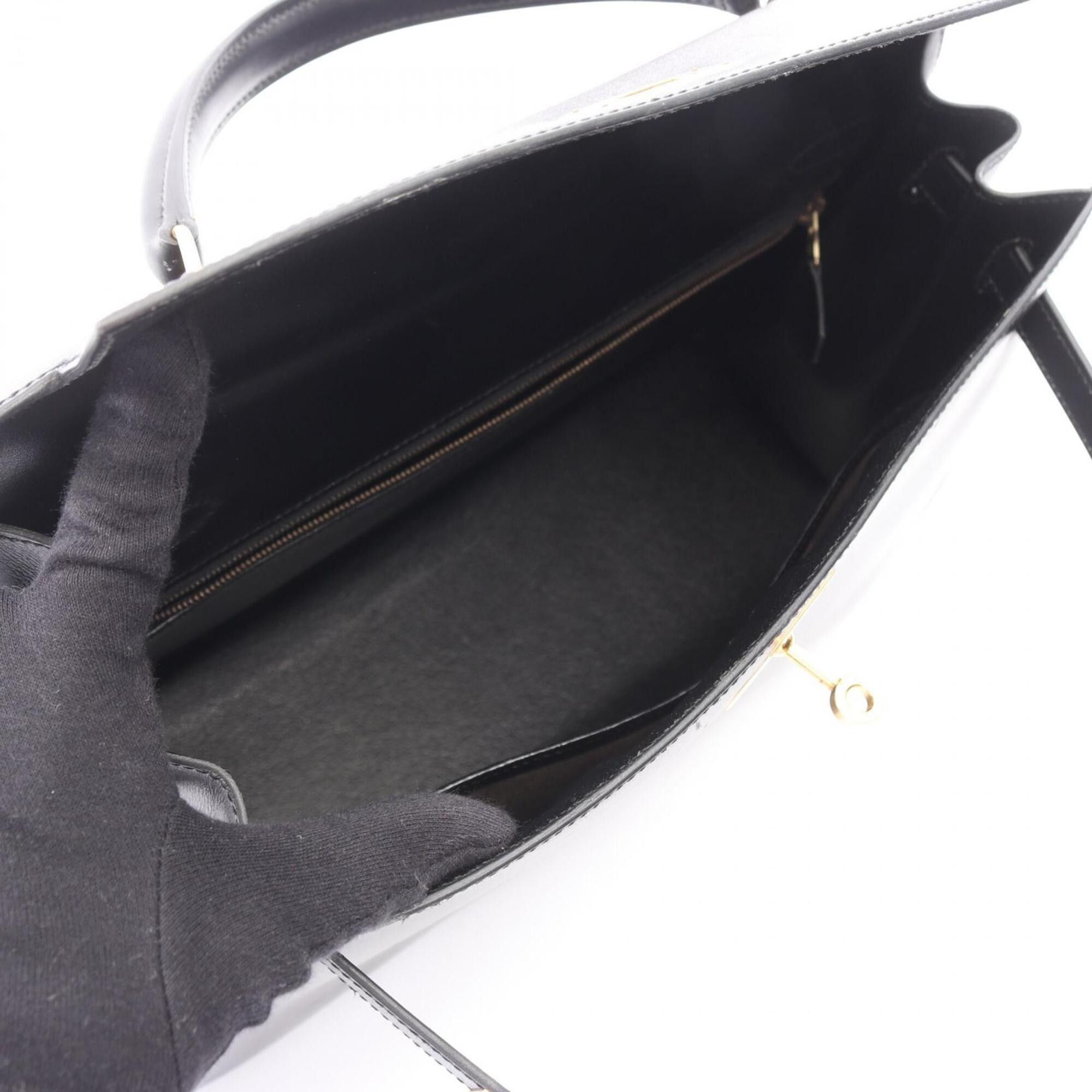 Hermes Hermes Kelly 32, 2-way handbag, calfskin (box calf leather), black. Size ONE SIZE - 3 Thumbnail