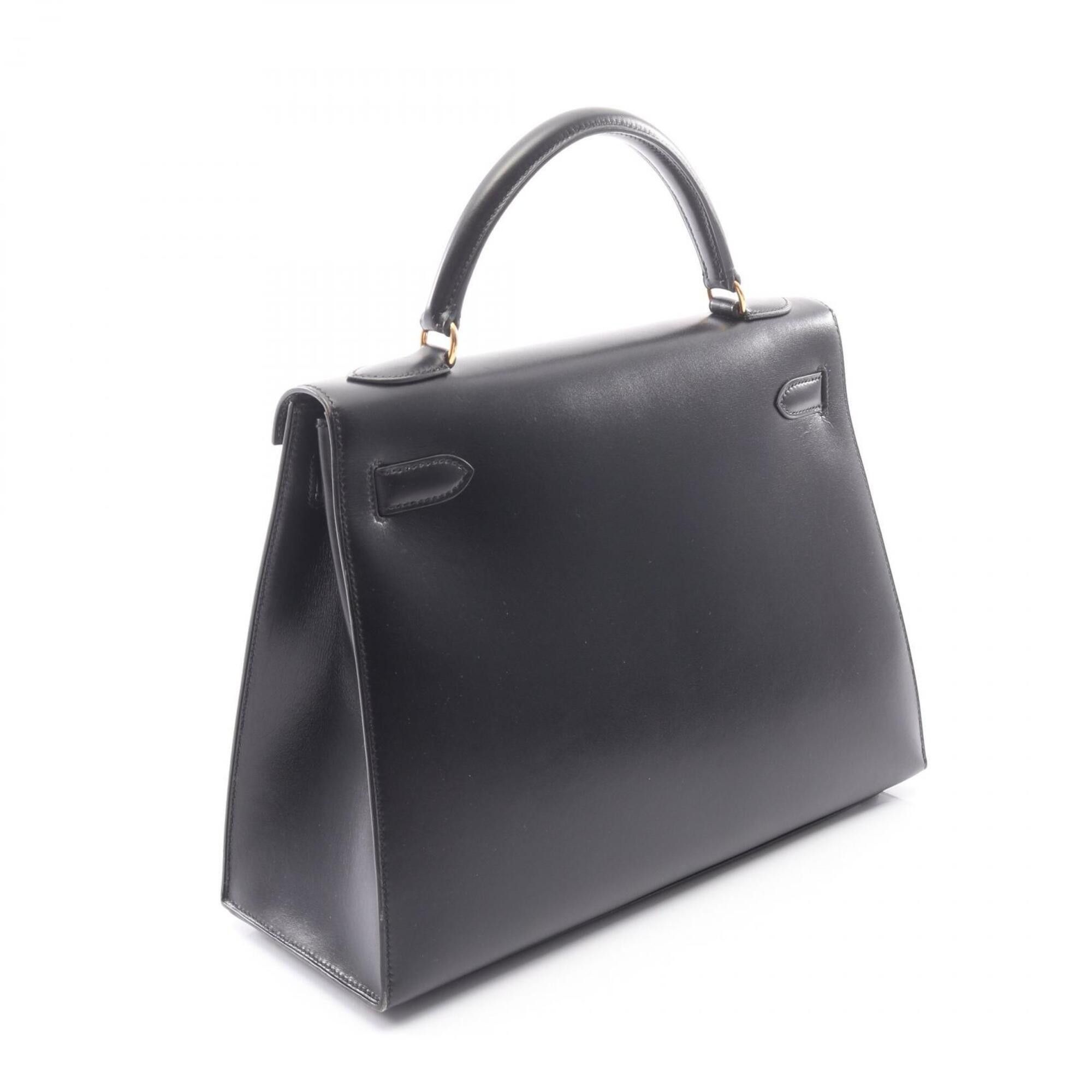 Hermes Hermes Kelly 32, 2-way handbag, calfskin (box calf leather), black. Size ONE SIZE - 2 Thumbnail