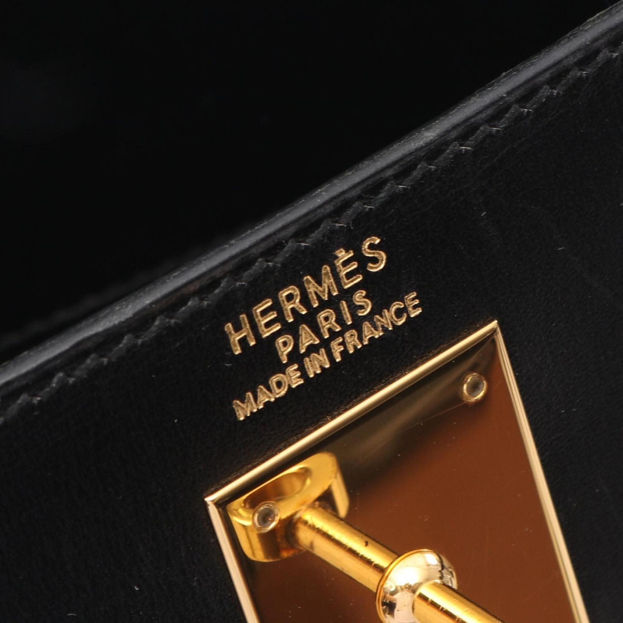 Hermes Hermes Kelly 32, 2-way handbag, calfskin (box calf leather), black. Size ONE SIZE - 4 Thumbnail