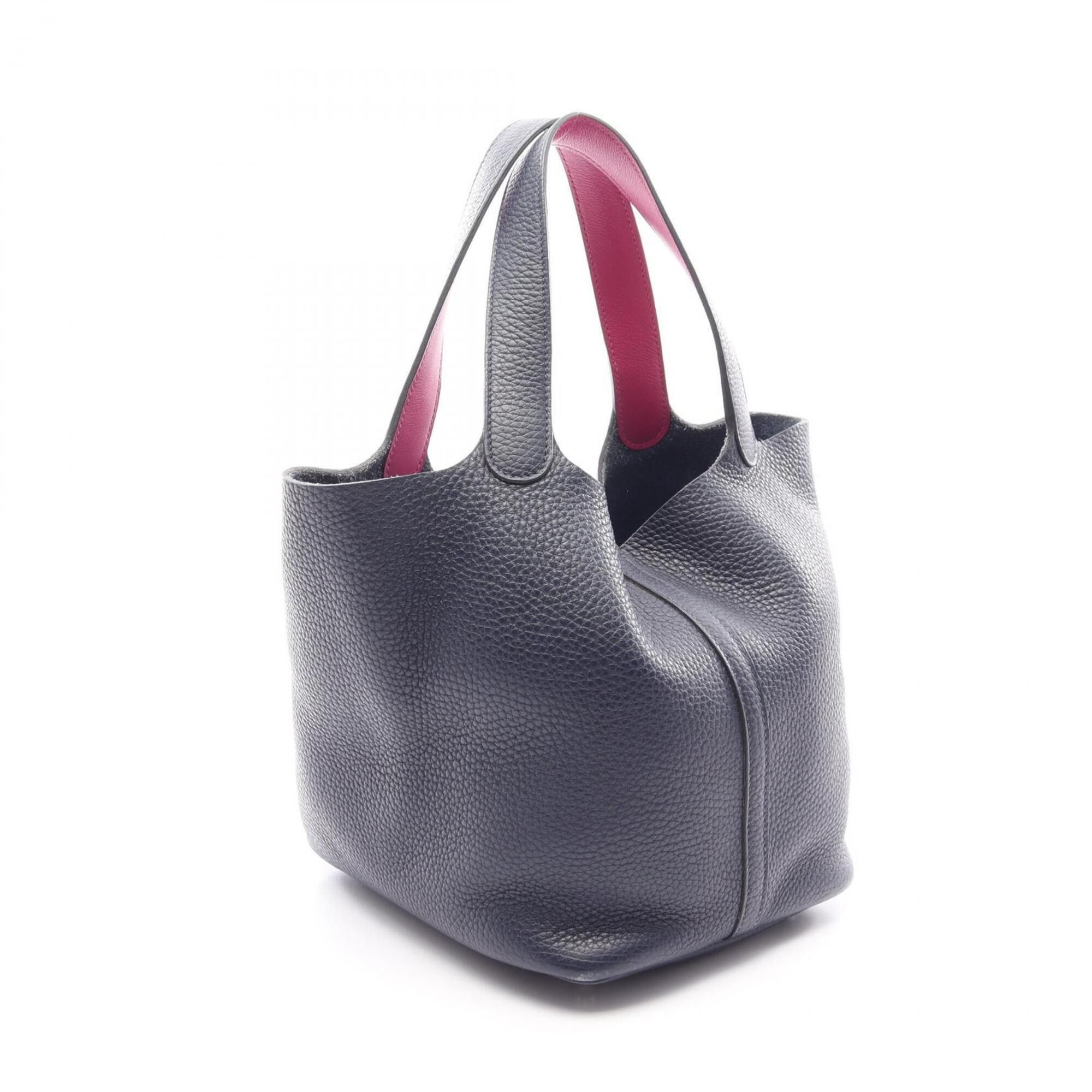 Hermes Hermes Picotin Lock MM Handbag, Leather, Taurillon Clemence Women's, Navy, Pink, Rose Purple Size ONE SIZE - 2 Thumbnail