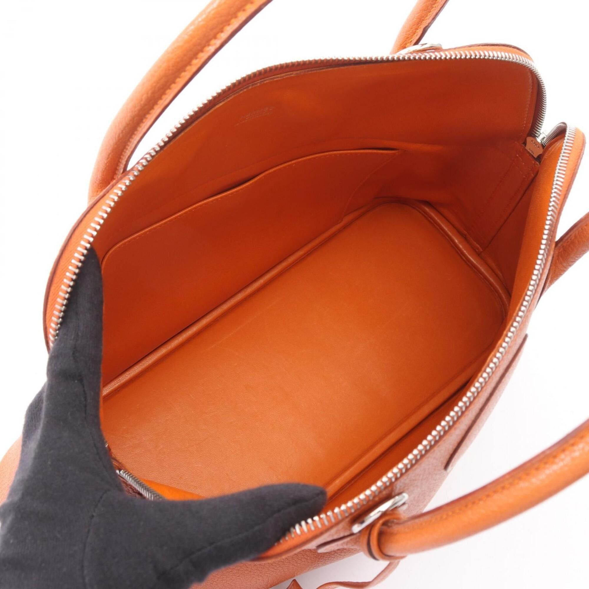 Hermes Hermes Bolide 31 2-way handbag, leather, Chevre women's, orange. Size ONE SIZE - 3 Thumbnail