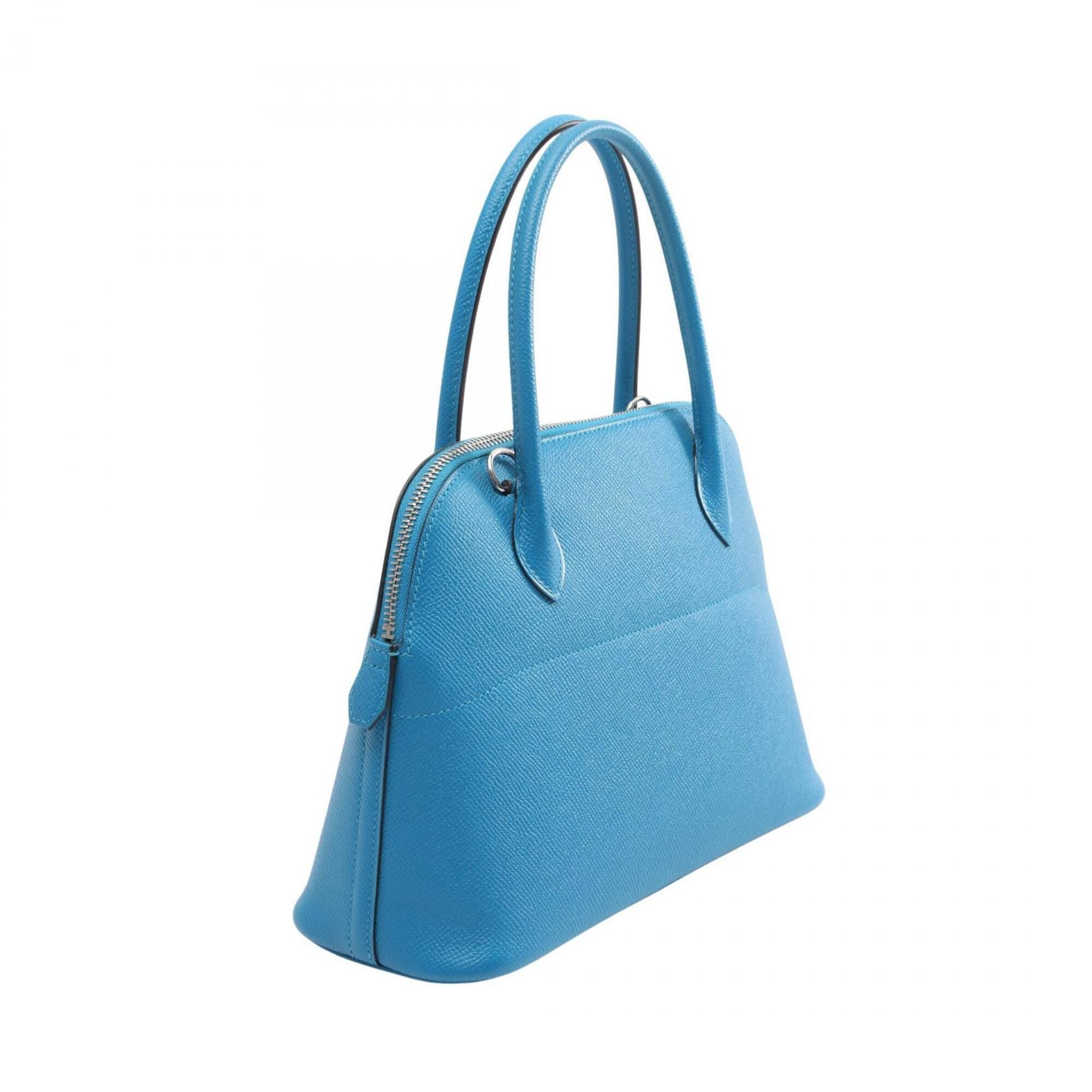 Hermes Hermes Bolide 27 2-Way Handbag, Leather, Veau Epsom Women's, Blue Size ONE SIZE - 2 Thumbnail