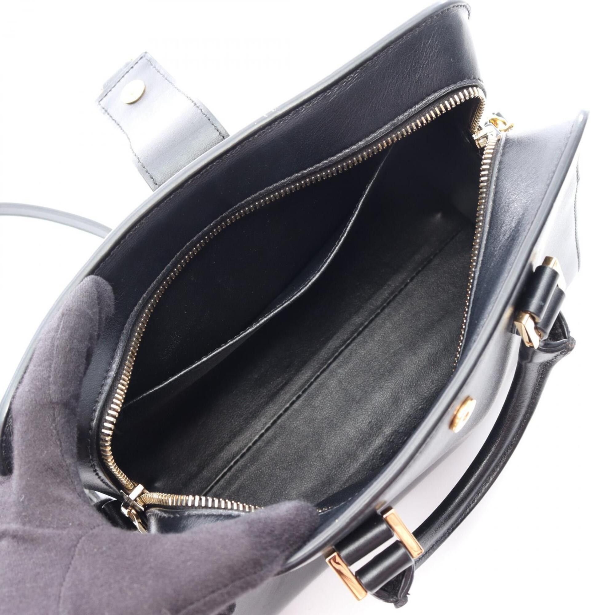 Yves Saint Laurent Yves Saint Laurent Saint Laurent Paris YSL line Baby Monogram Cabas 2-way handbag, leather, women's, black, 568853 Size ONE SIZE - 3 Thumbnail