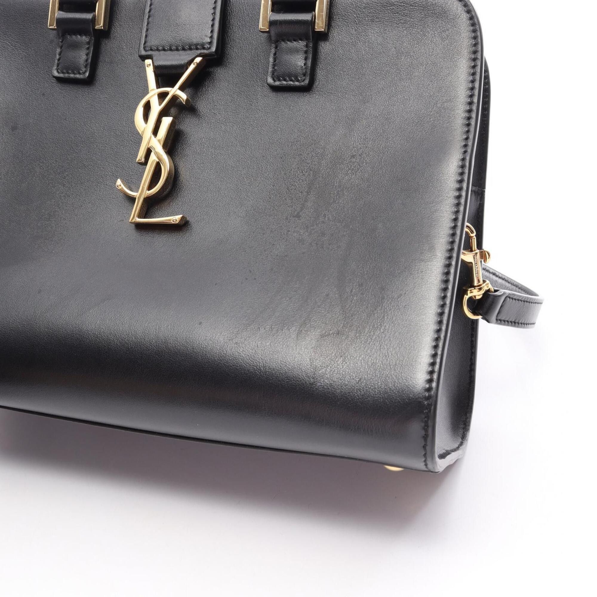 Yves Saint Laurent Yves Saint Laurent Saint Laurent Paris YSL line Baby Monogram Cabas 2-way handbag, leather, women's, black, 568853 Size ONE SIZE - 10 Thumbnail