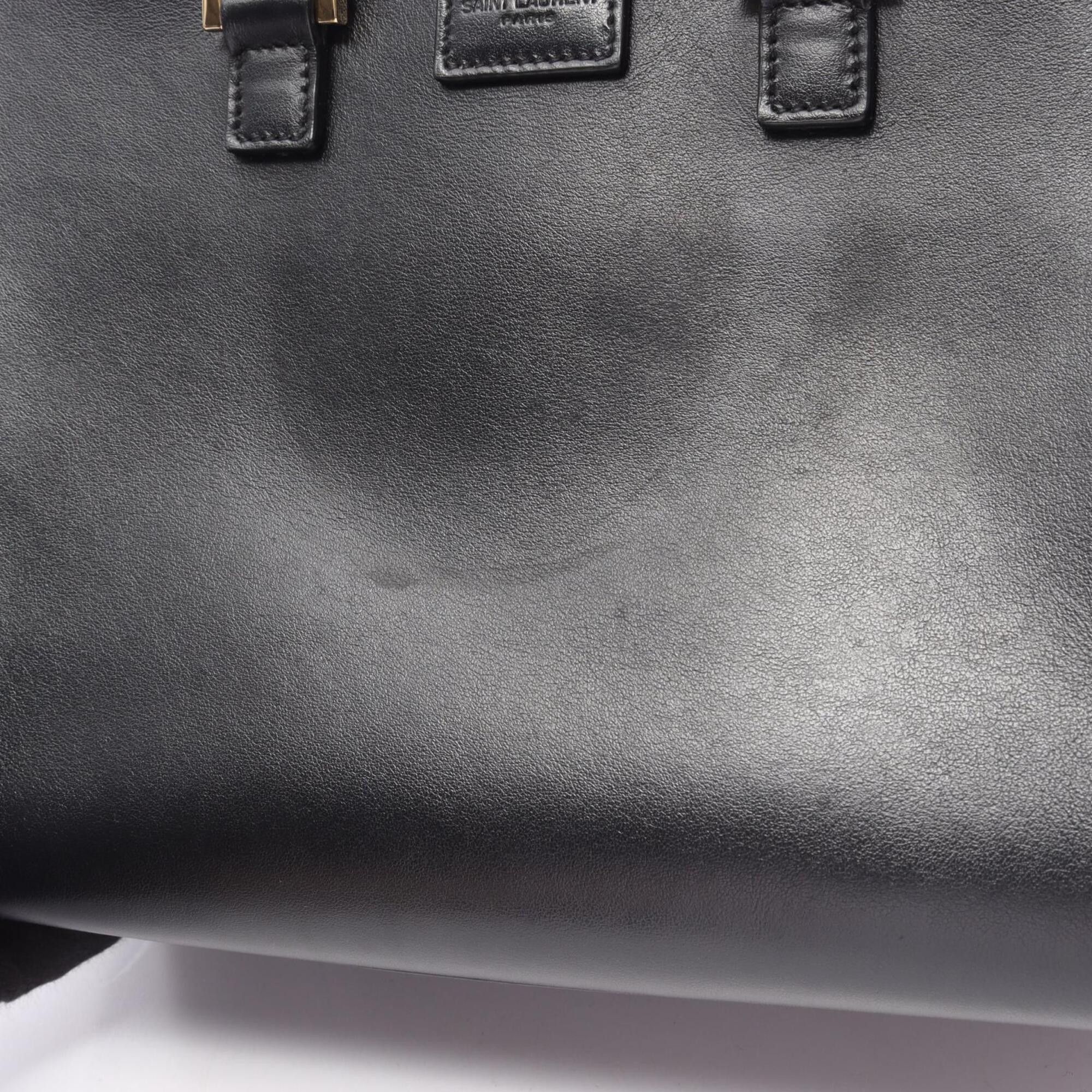 Yves Saint Laurent Yves Saint Laurent Saint Laurent Paris YSL line Baby Monogram Cabas 2-way handbag, leather, women's, black, 568853 Size ONE SIZE - 12 Thumbnail