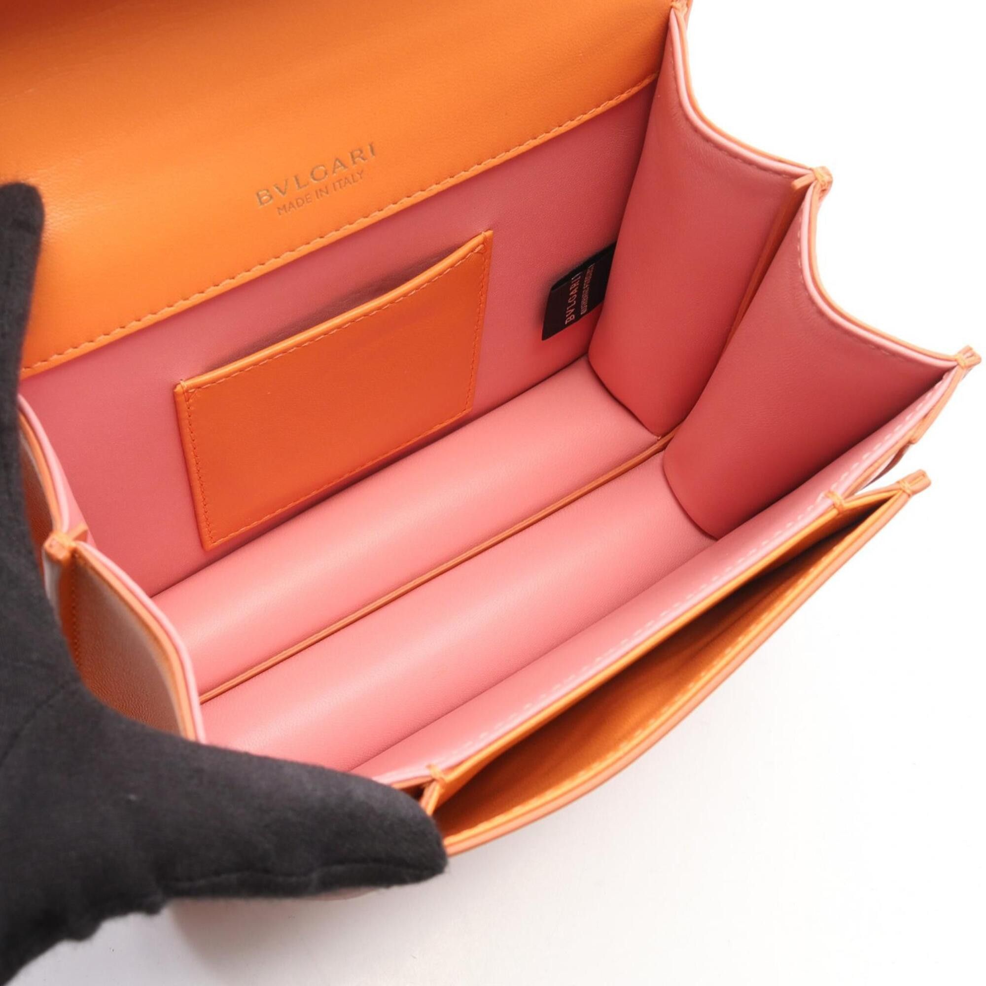 Bvlgari Bulgari BVLGARI Serpenti Forever 2-Way Handbag, Leather, Women's, Orange Size ONE SIZE - 3 Thumbnail