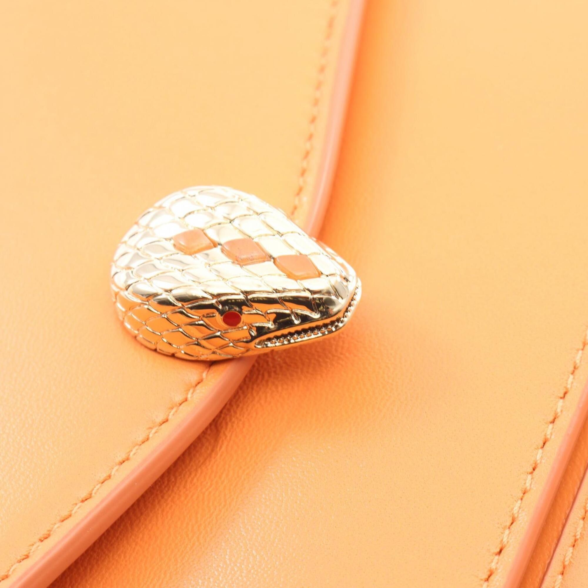 Bvlgari Bulgari BVLGARI Serpenti Forever 2-Way Handbag, Leather, Women's, Orange Size ONE SIZE - 7 Thumbnail