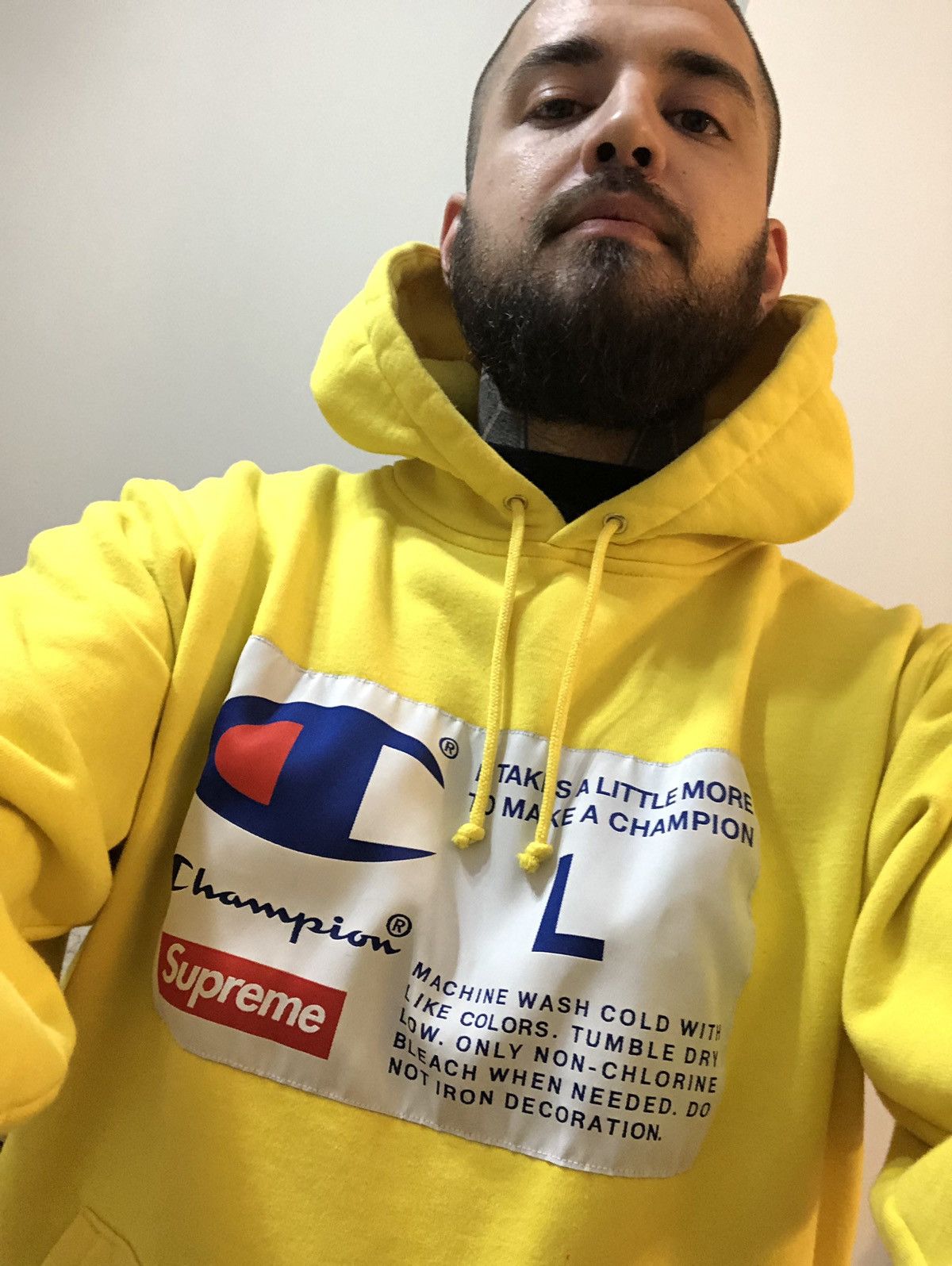 Supreme champion hotsell yellow hoodie