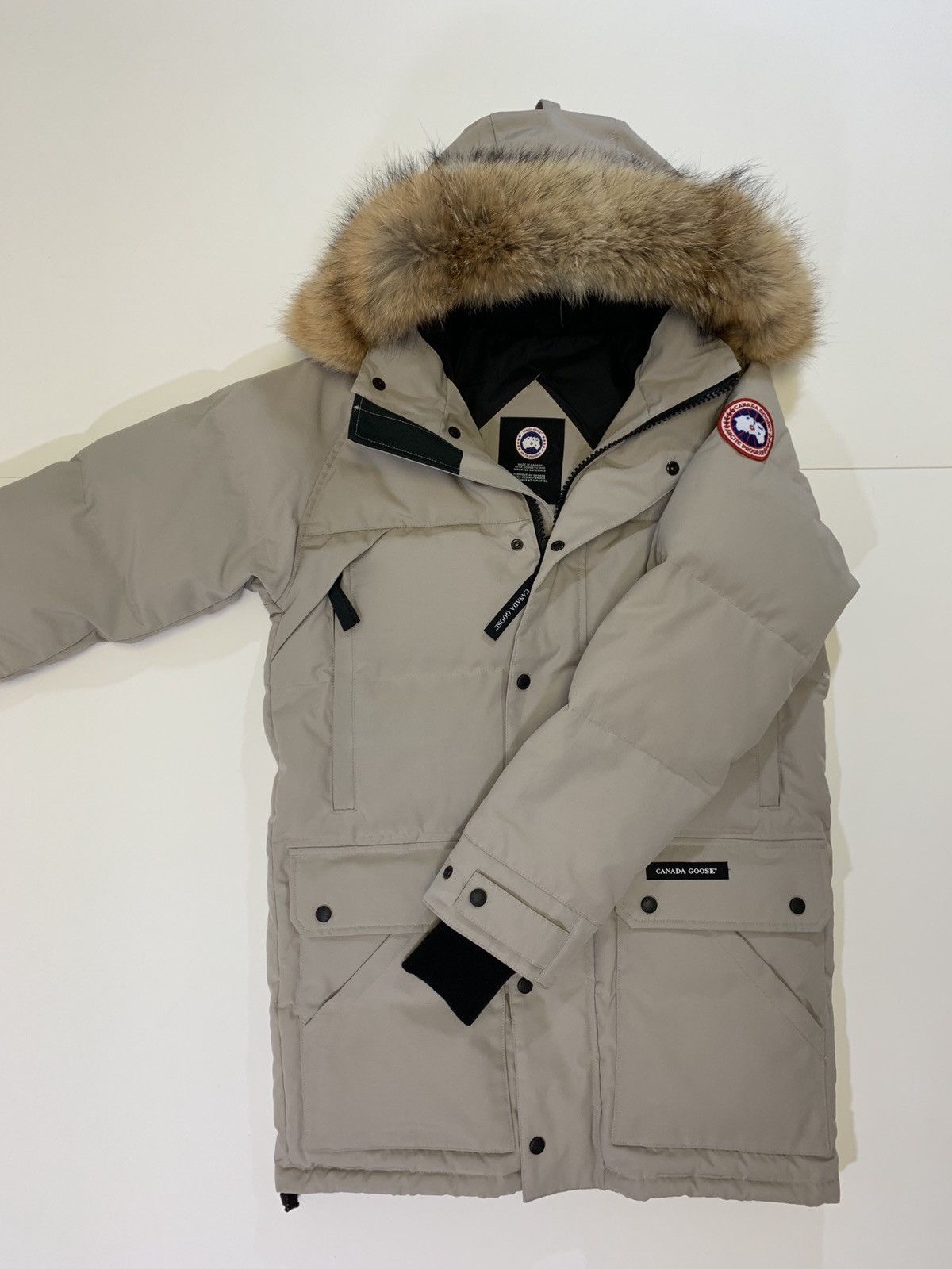 Emory slim fit genuine outlet coyote fur trim parka