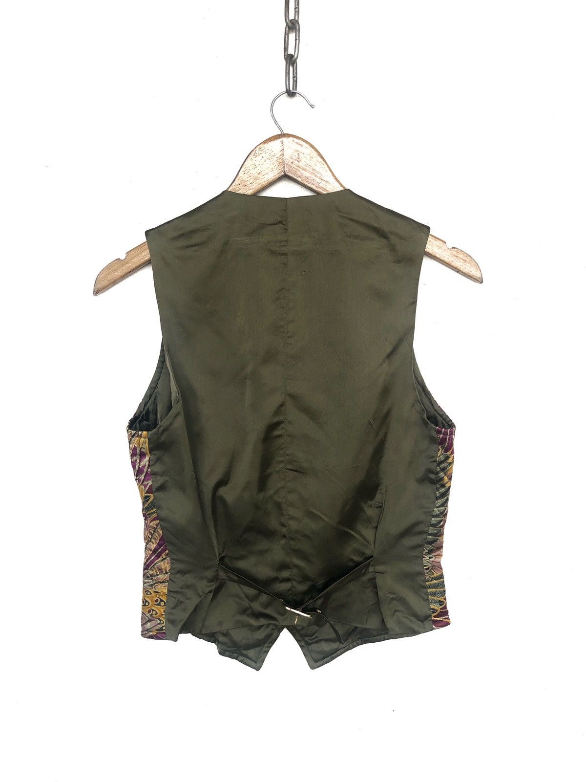 Salvatore Ferragamo RARE! Silk Waistcoat Gilet Vest Feather Print Gold Button Size US S / EU 44-46 / 1 - 5 Thumbnail