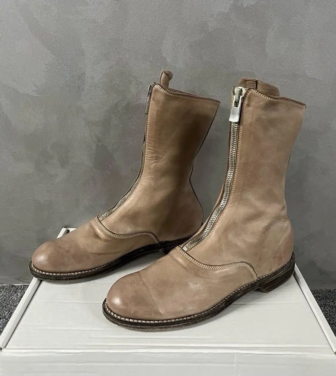Guidi GUIDI khaki leather Women's mid-calf boots 36.5 Size US 6.5 / IT 36.5 - 3 Thumbnail