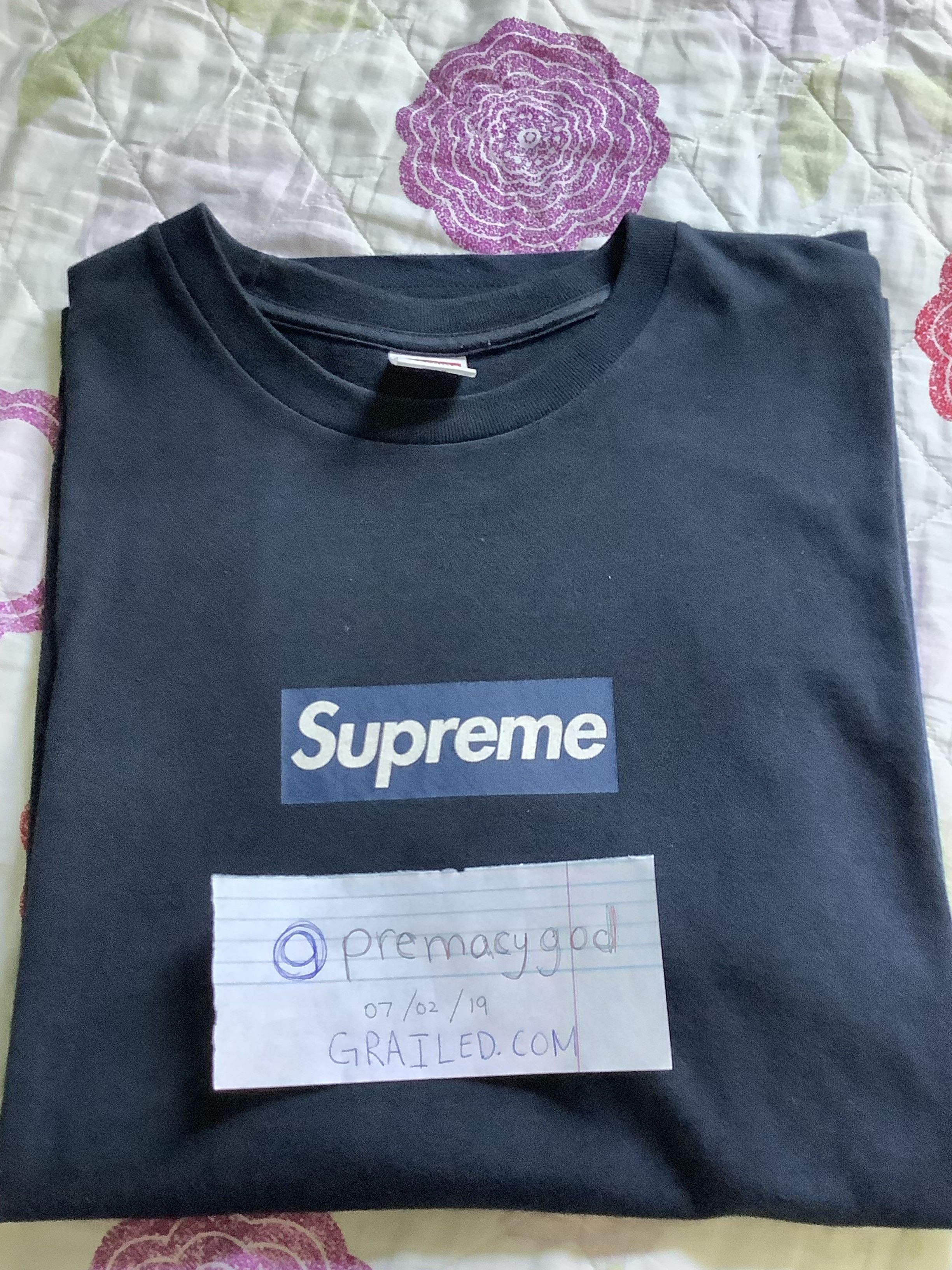 Supreme Supreme Yankees Box Logo Tee Navy FW15 | Grailed