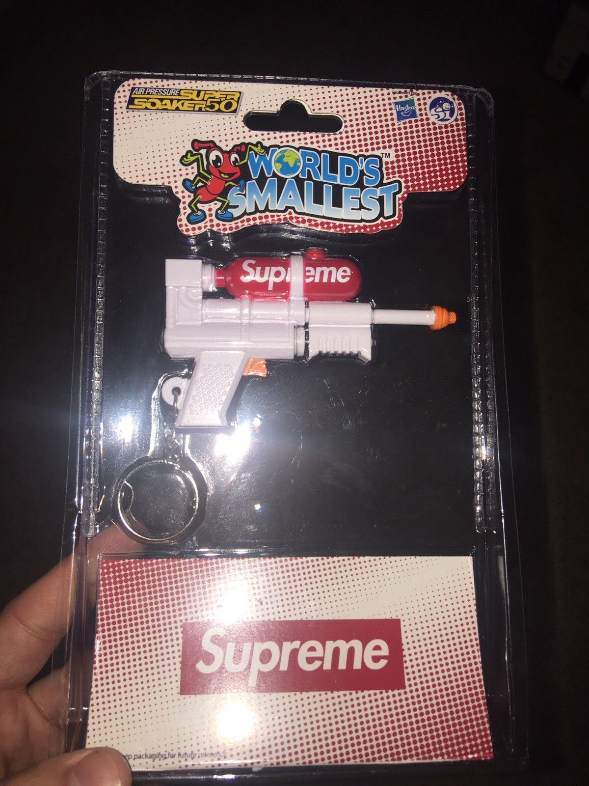 Worlds smallest supreme squirt gun keychain