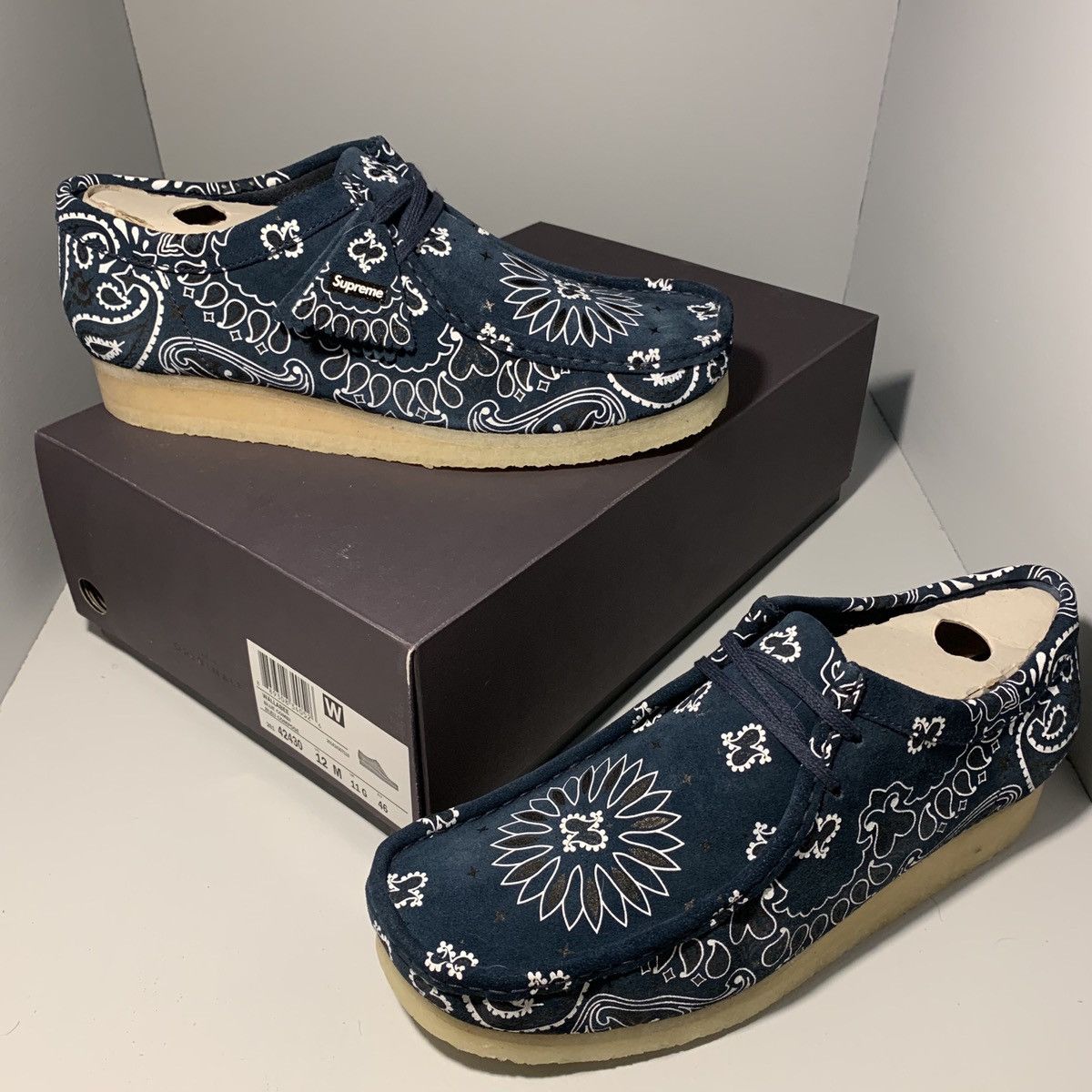 Supreme Clarks Originals Wallabee Supreme Bandana Black | Grailed