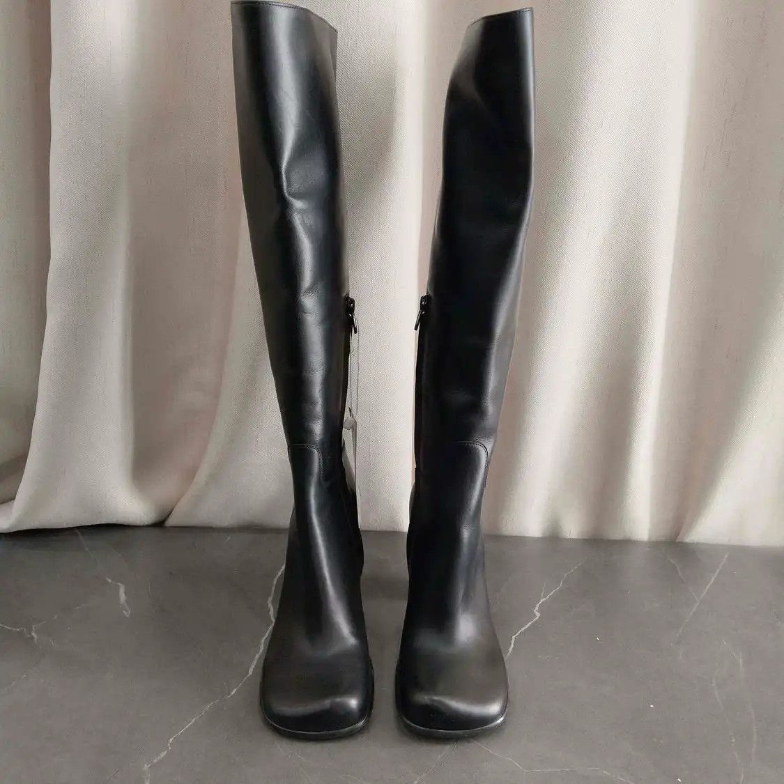 Bottega Veneta BOTTEGA VENETA Winter black leather Women's knee-high boots 35 Size US 5 / IT 35 - 2 Thumbnail