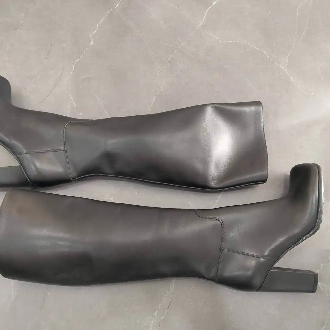 Bottega Veneta BOTTEGA VENETA Winter black leather Women's knee-high boots 35 Size US 5 / IT 35 - 5 Thumbnail