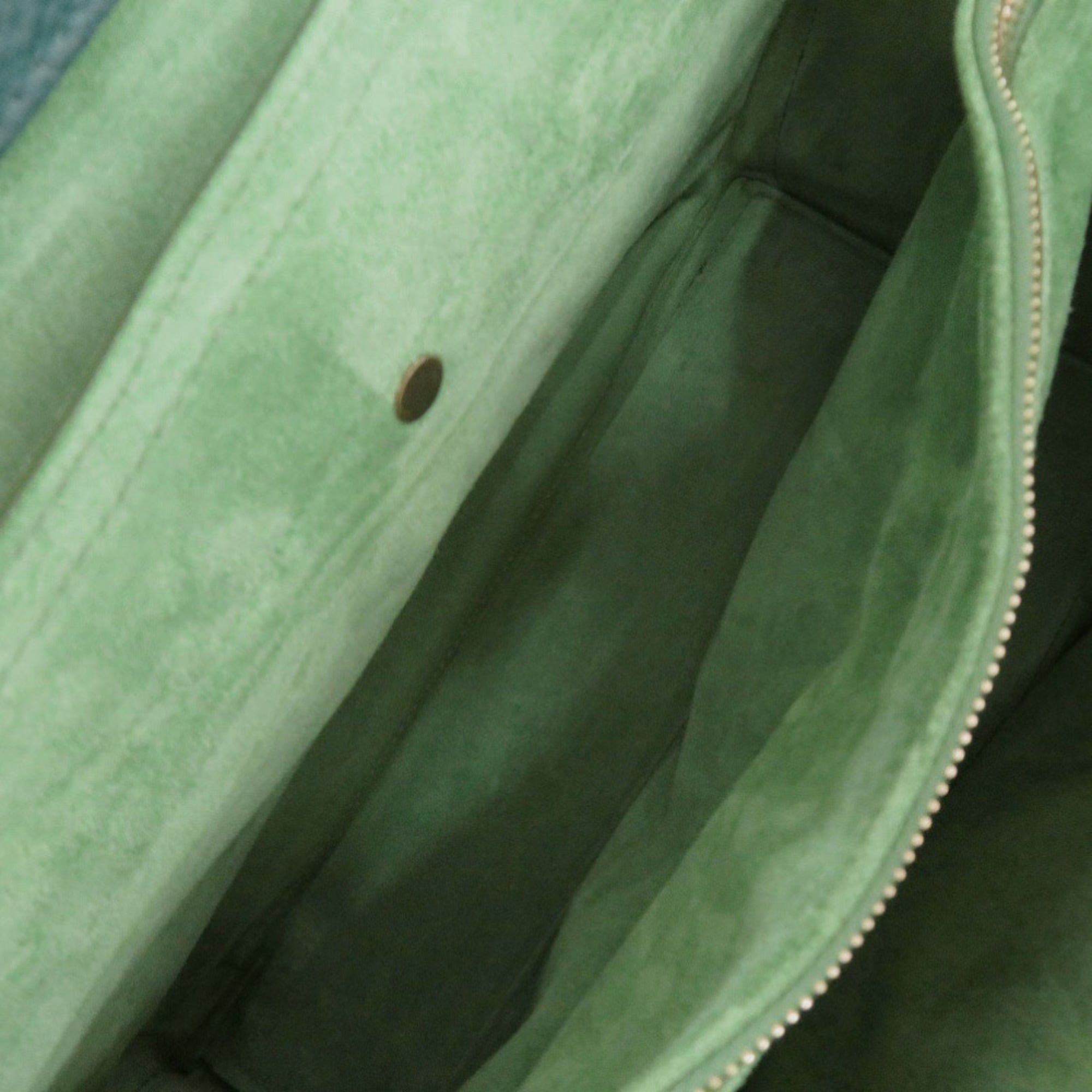 Yves Saint Laurent Yves Saint Laurent Muse Two Leather Handbag, Green, Navy, Blue, 0636 Size ONE SIZE - 7 Thumbnail