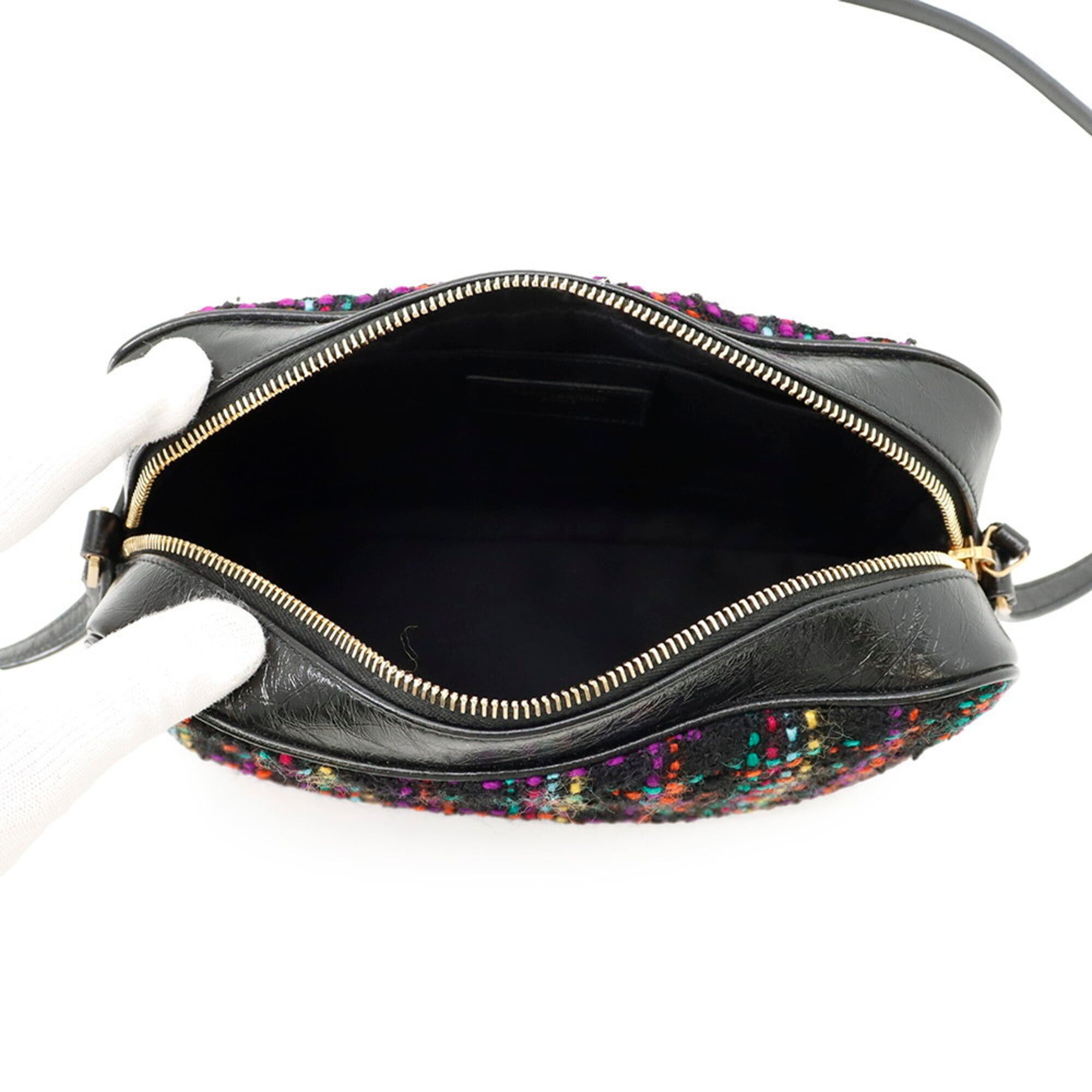 Yves Saint Laurent Yves Saint Laurent Saint Laurent Paris Shoulder Bag Lou Camera Tweed 612544 SAINT LAURENT PARIS Handbag with Tassel Black Women's Size ONE SIZE - 5 Thumbnail