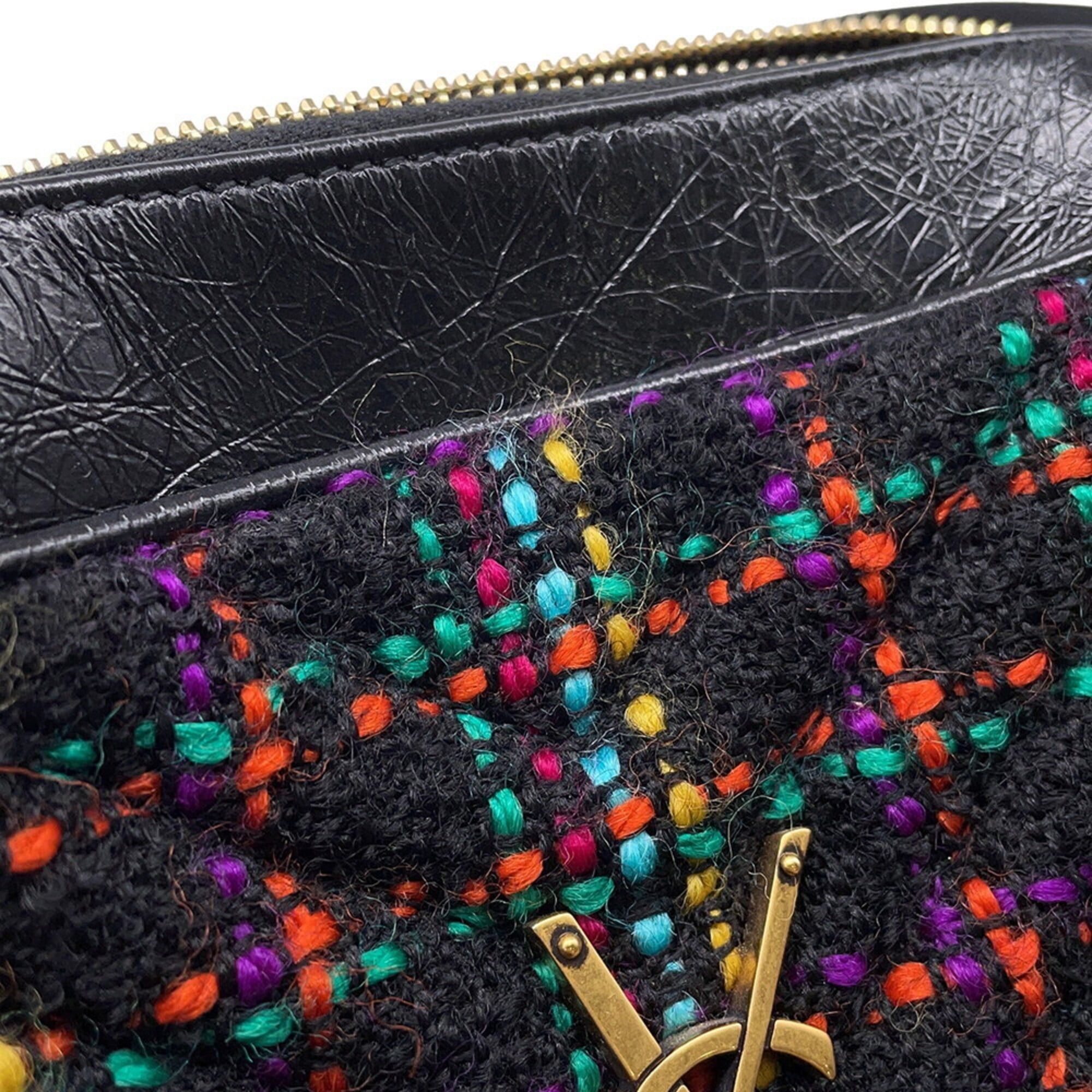 Yves Saint Laurent Yves Saint Laurent Saint Laurent Paris Shoulder Bag Lou Camera Tweed 612544 SAINT LAURENT PARIS Handbag with Tassel Black Women's Size ONE SIZE - 7 Thumbnail