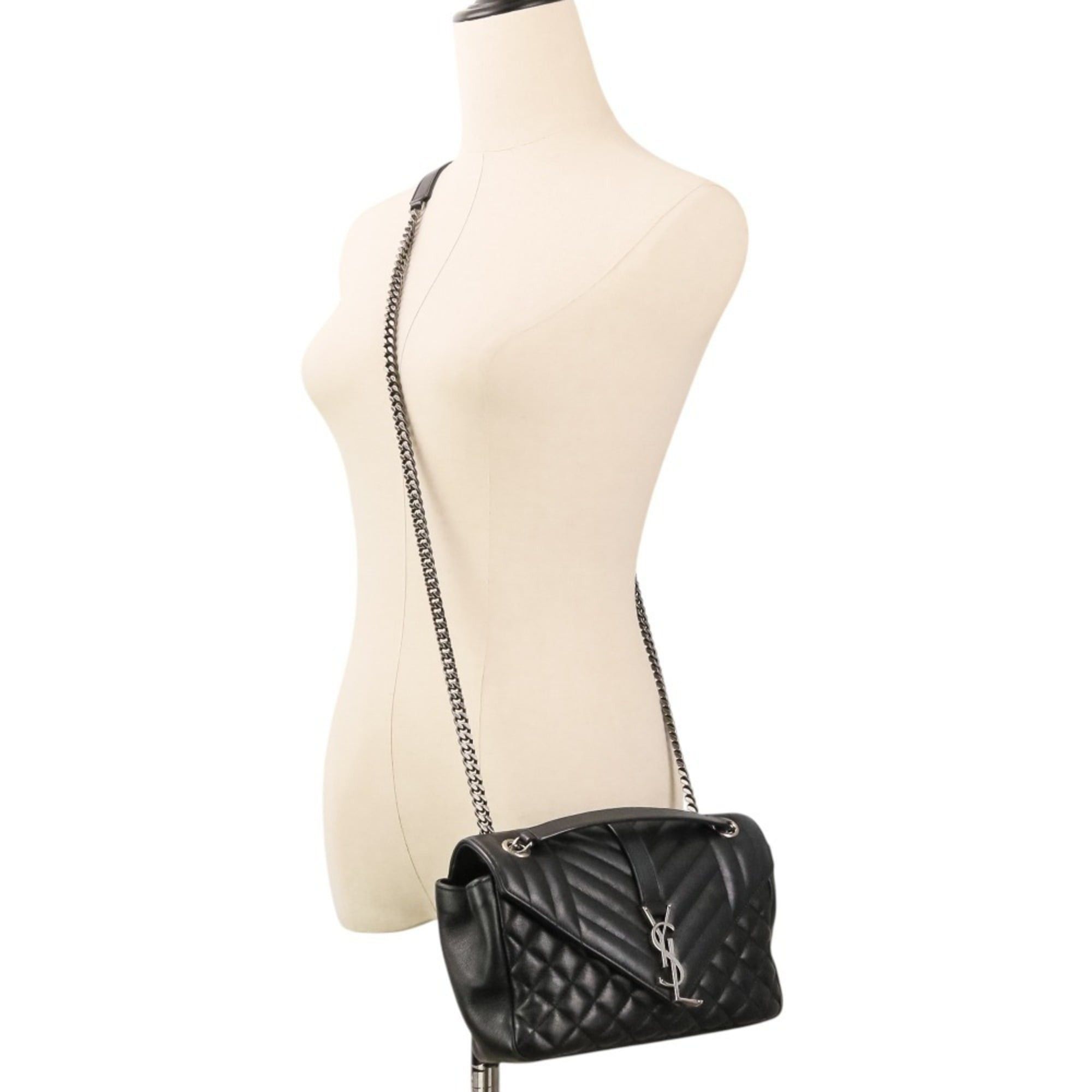 Yves Saint Laurent Yves Saint Laurent SAINT LAURENT PARIS Classic Small Satchel Leather Shoulder Bag 428125 Black Women's Size ONE SIZE - 15 Thumbnail