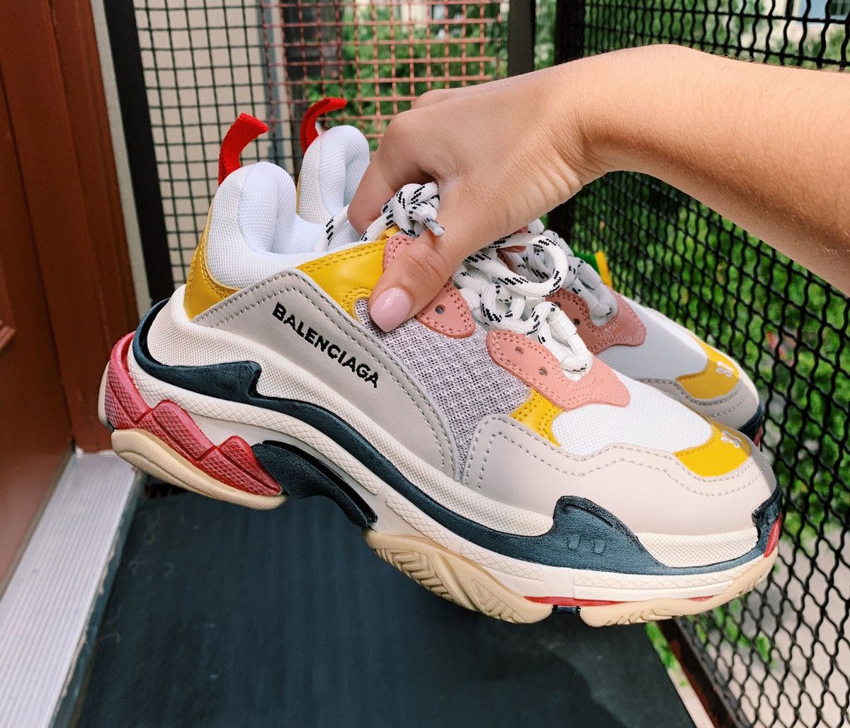 Balenciaga Balenciaga Triple S Cream Yellow Red W Grailed