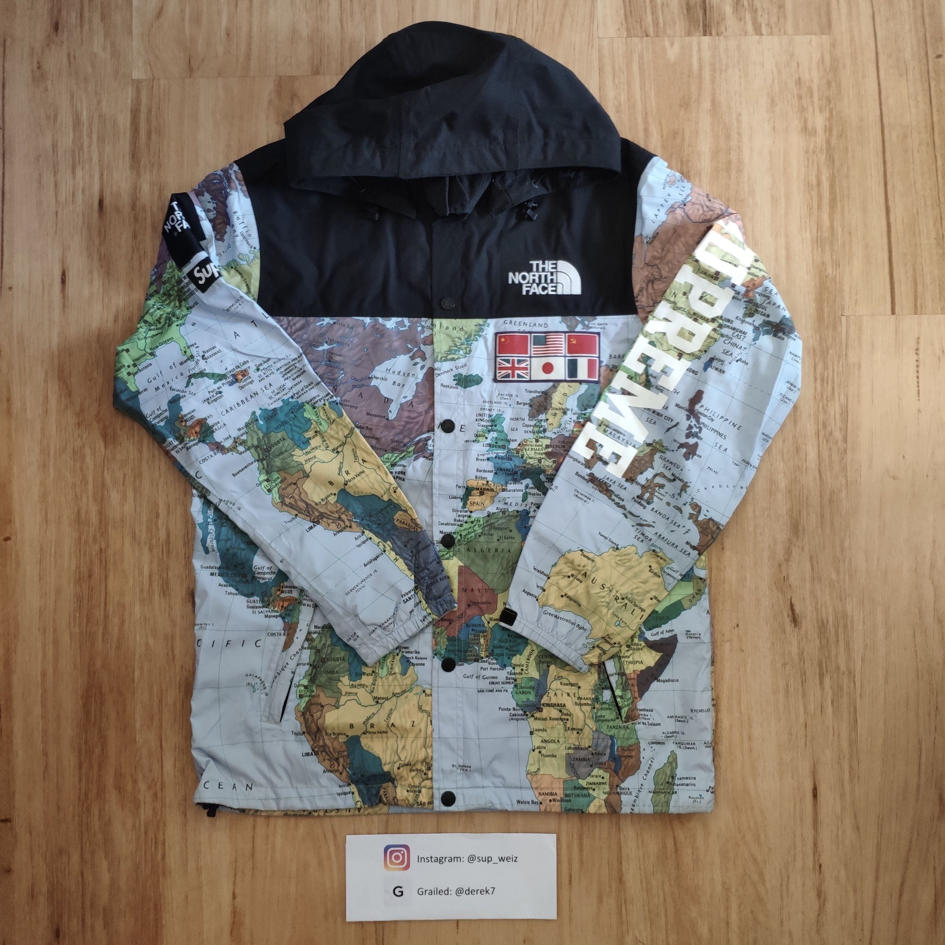 North face supreme map jacket hotsell