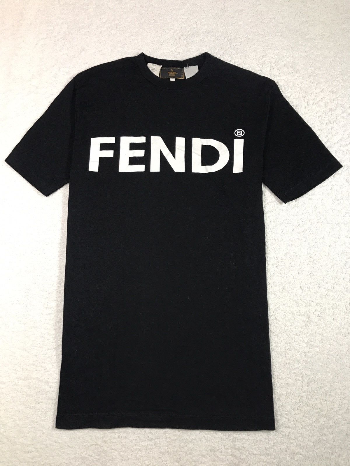 90s Vintage FENDI フェンディ コットン ニット Tシャツ ws4743_3.jpg